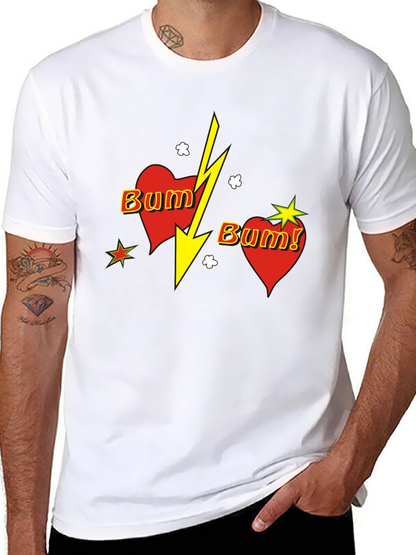 Black Bum! Heart Graphic Black T-Shirt view 8