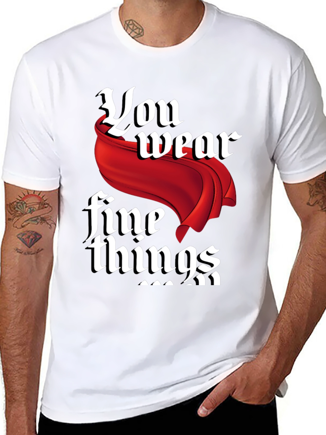 Black You Wear Fine Things Graphic T-Shirt view 8