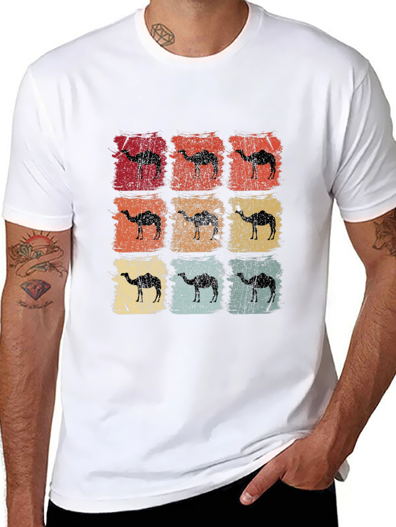 Black Retro Camel Graphic Tee - Vintage Style view 8