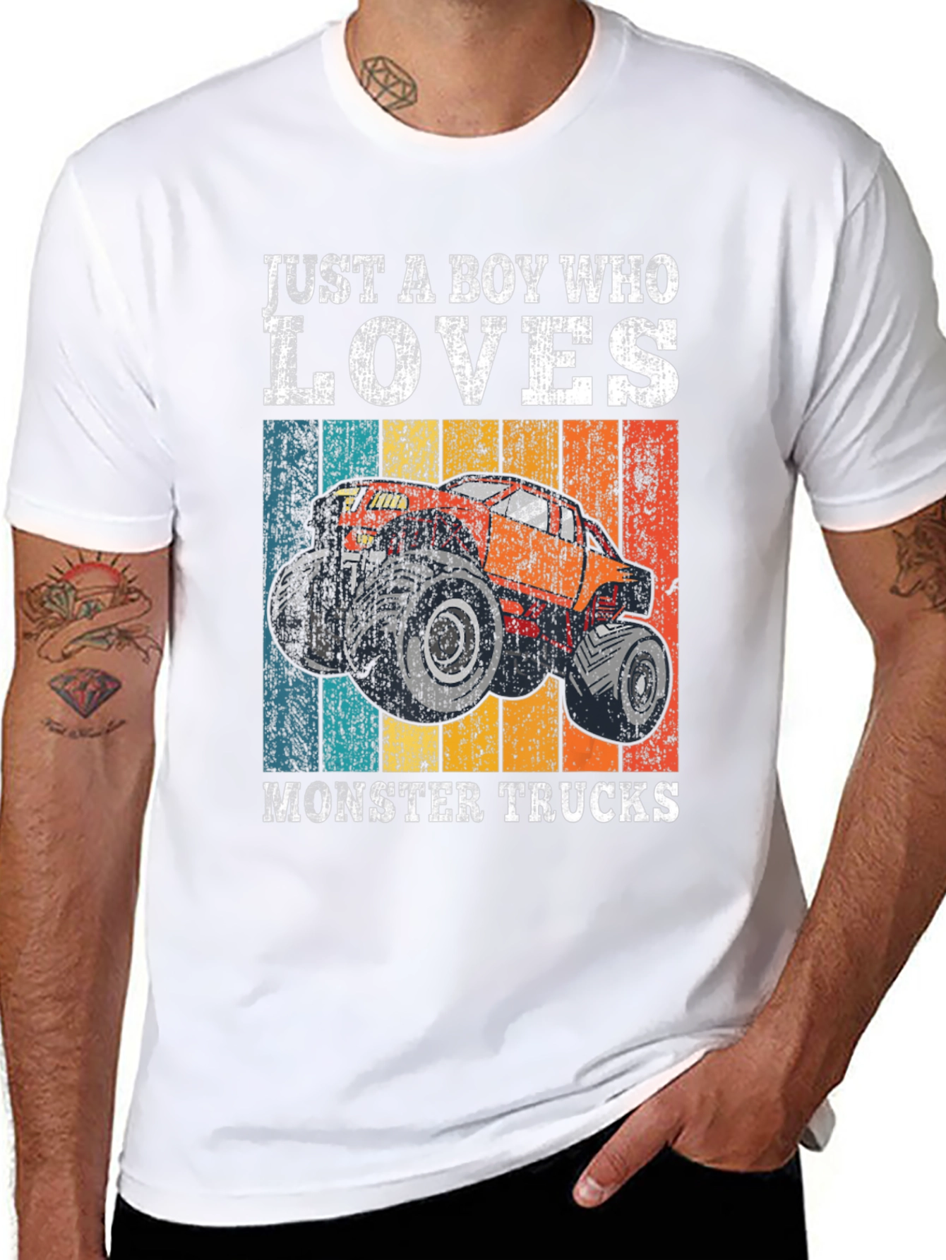 Black Monster Truck Lover Graphic Tee view 8