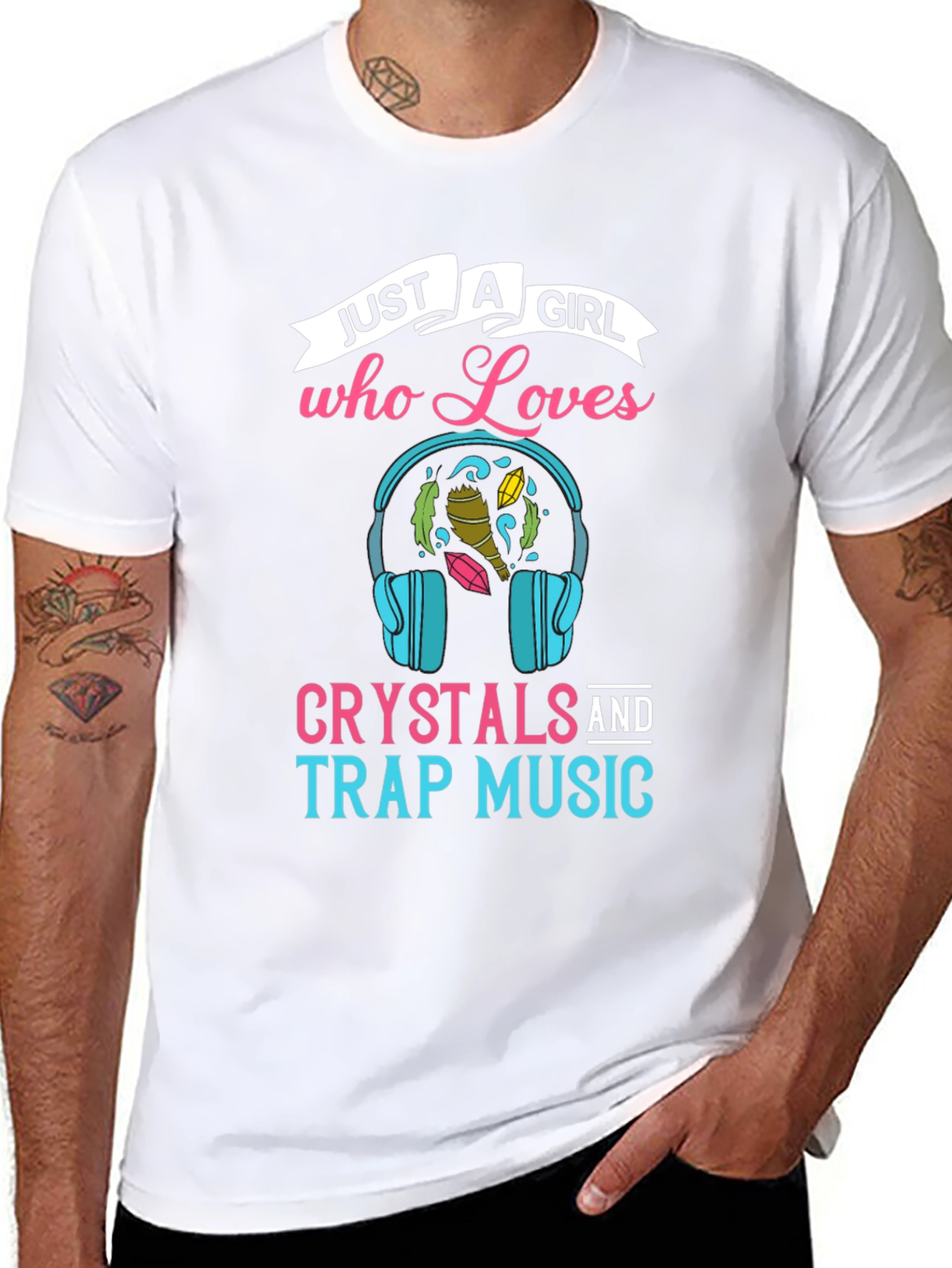 Black Crystals and Trap Music T-Shirt for Girls view 8