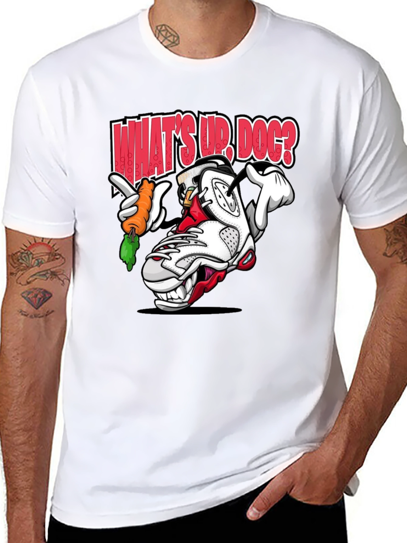 Black Cartoon Sneaker Graphic T-Shirt - What's Up, Dog? view 8