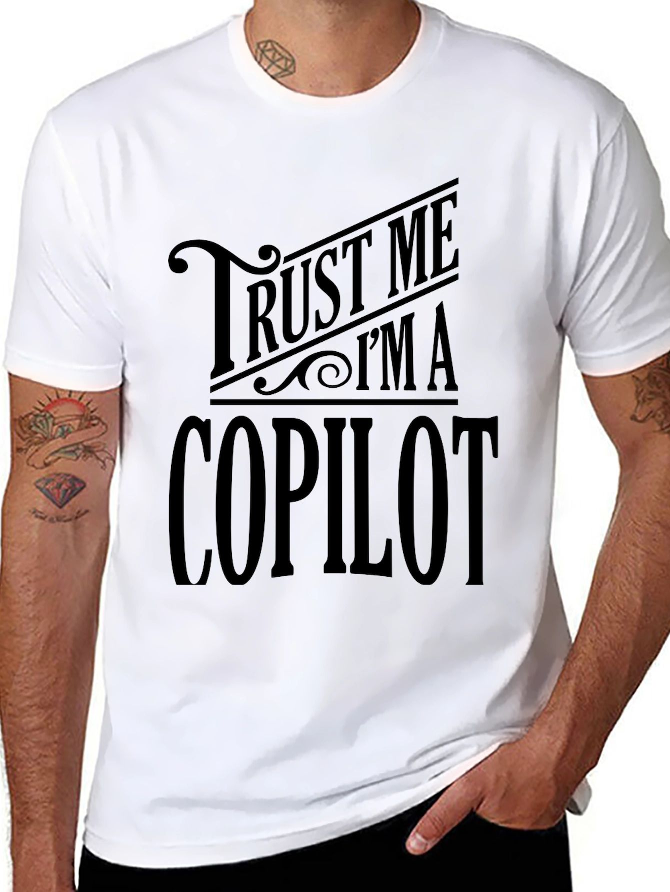Black Trust Me I'm A Copilot Graphic Tee view 8