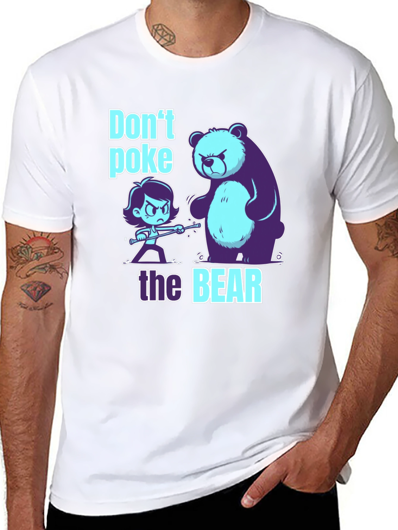 Black Don't Poke the Bear Graphic T-Shirt view 8