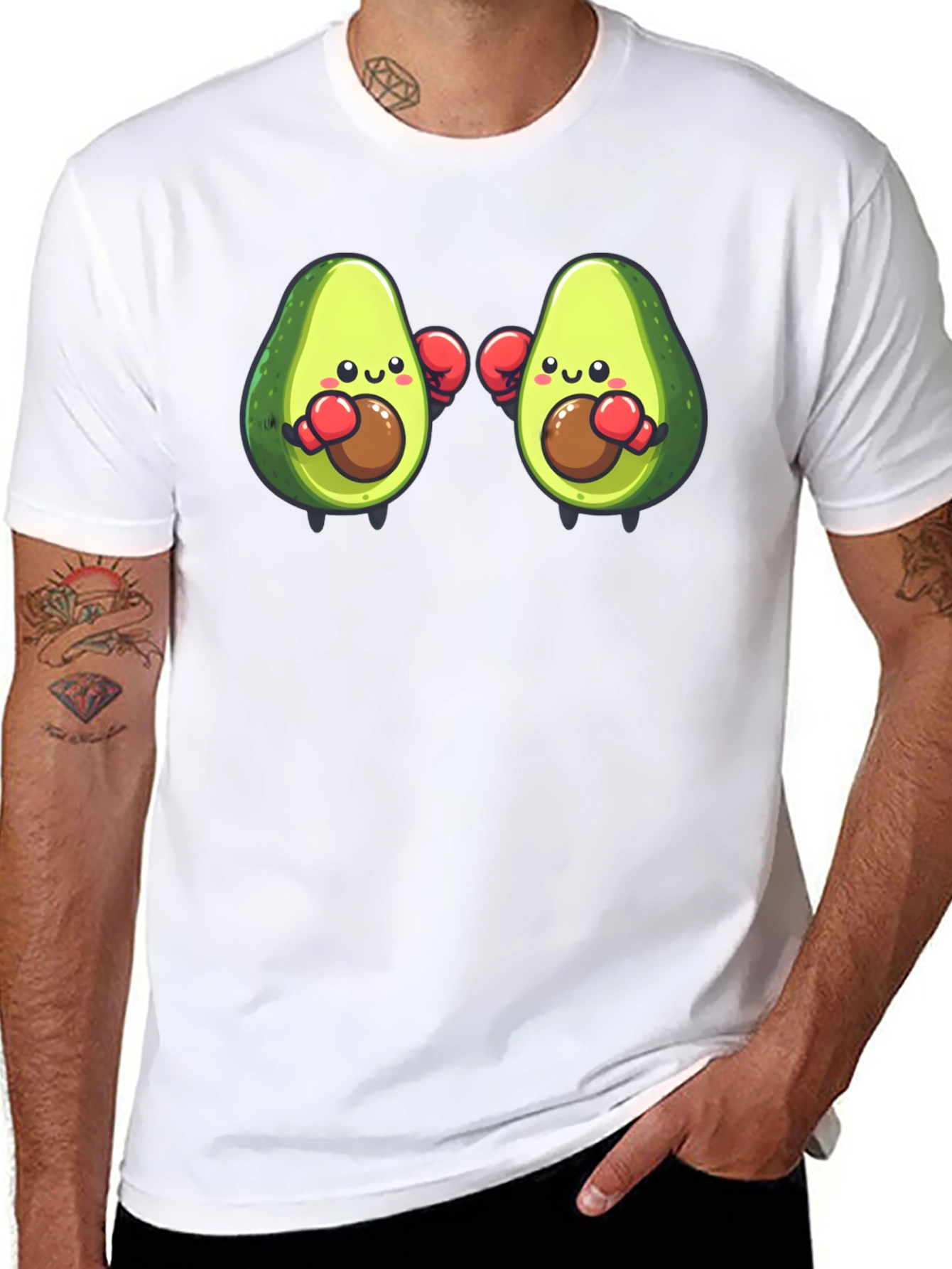 Black Avocado Boxer T-Shirt - Funny Cartoon Tee view 8