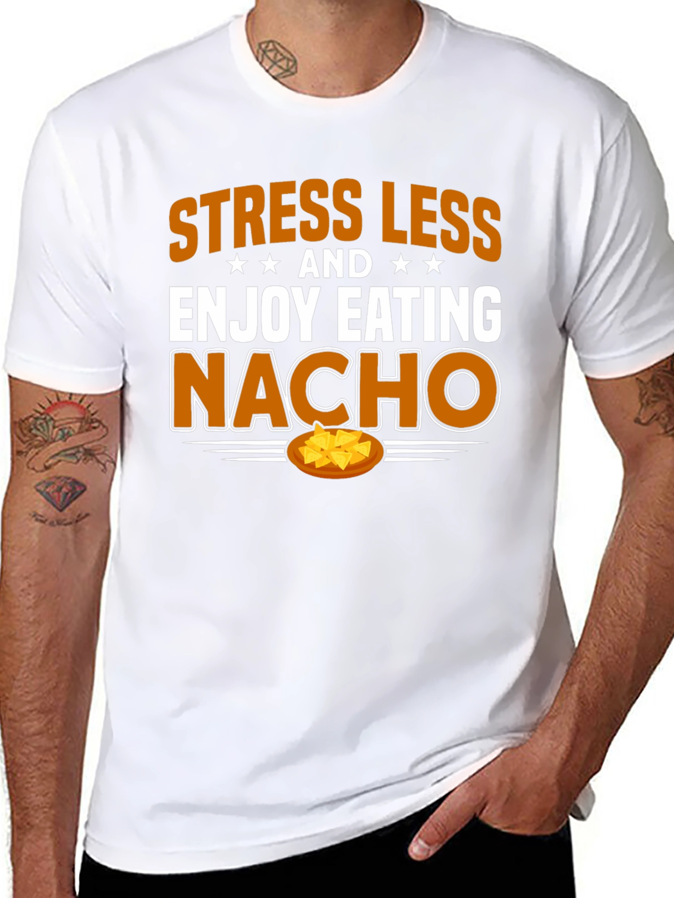 Black Stress Less Nacho T-Shirt view 8