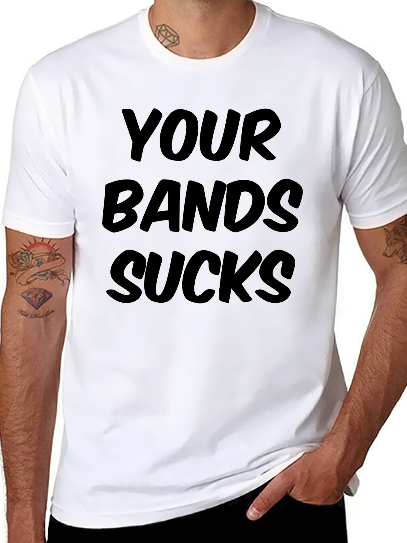 Black Your Band Sucks Graphic Tee - Bold Statement Shirt view 8
