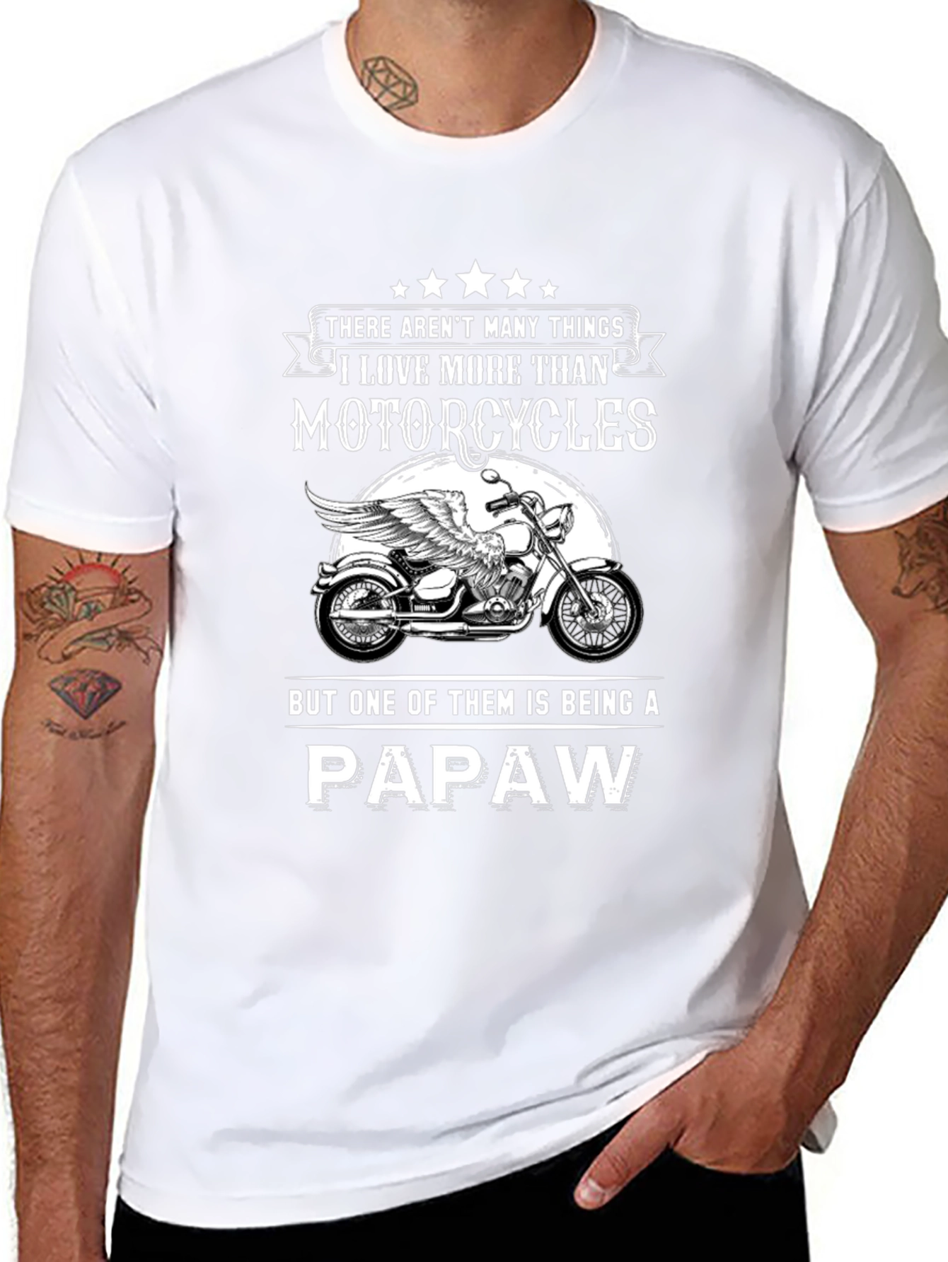 Black Motorcycle Papaw T-Shirt view 8
