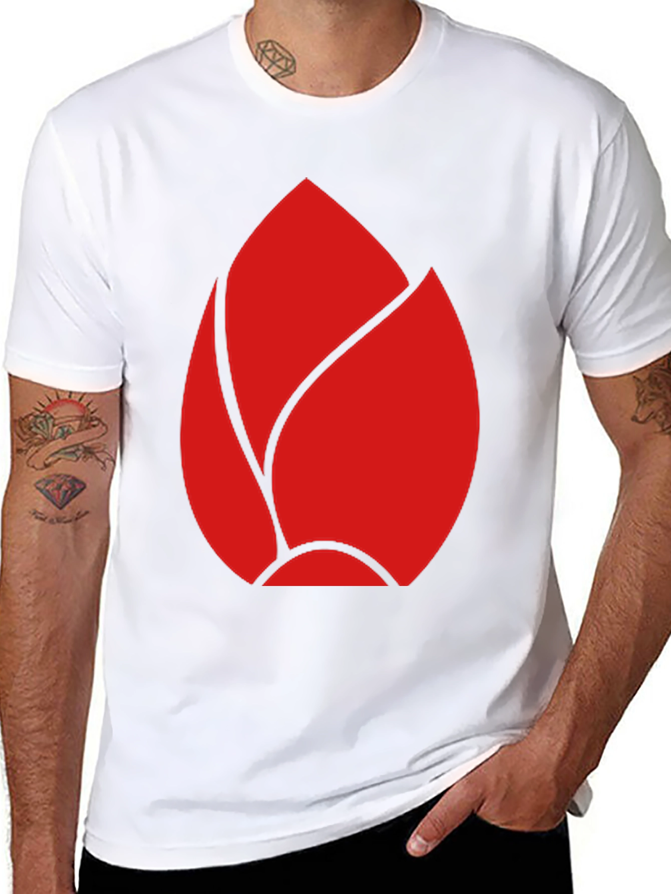 Black Red Bud Graphic Black T-Shirt view 8