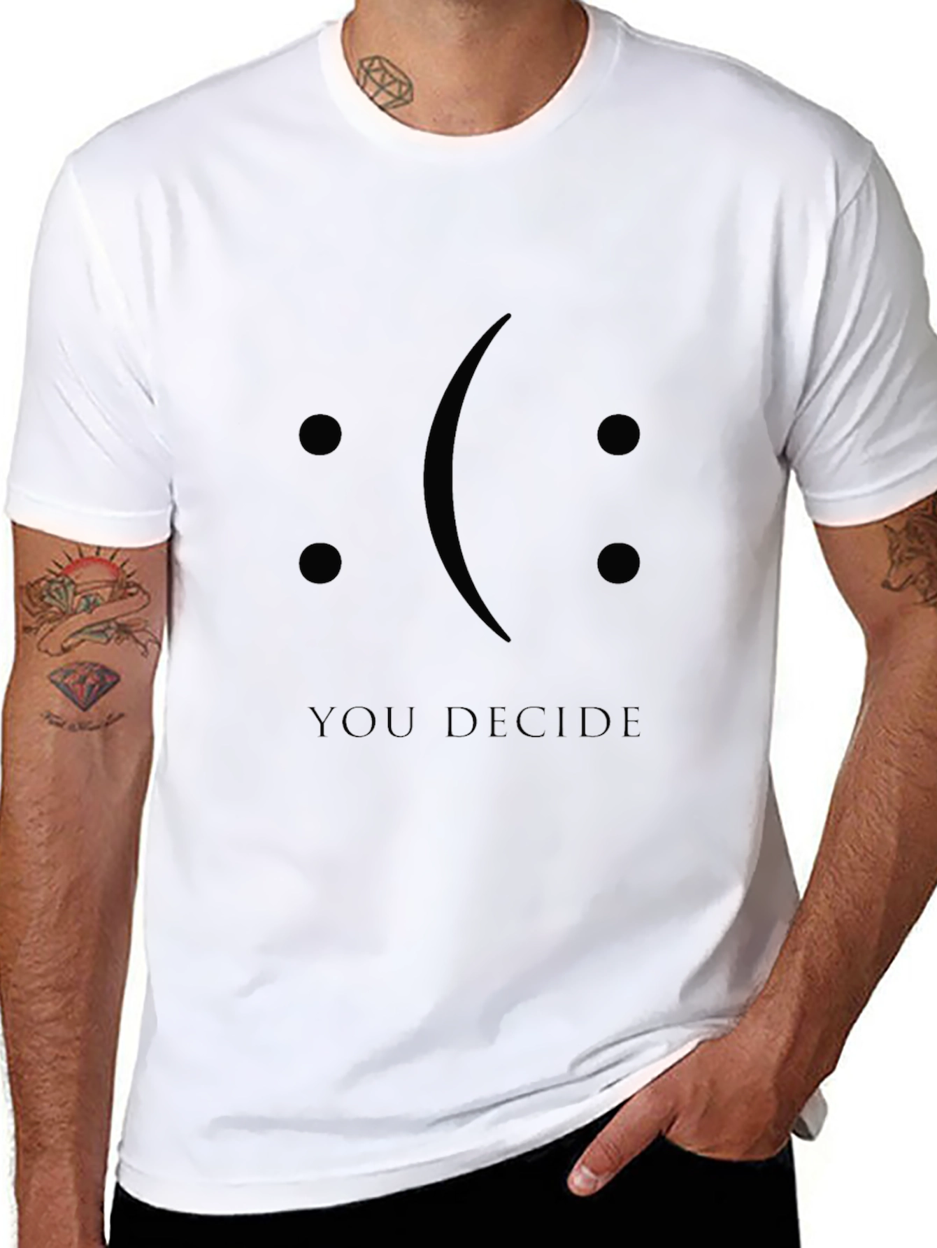 Black Decide Graphic Tee - Black Crew Neck T-Shirt view 8