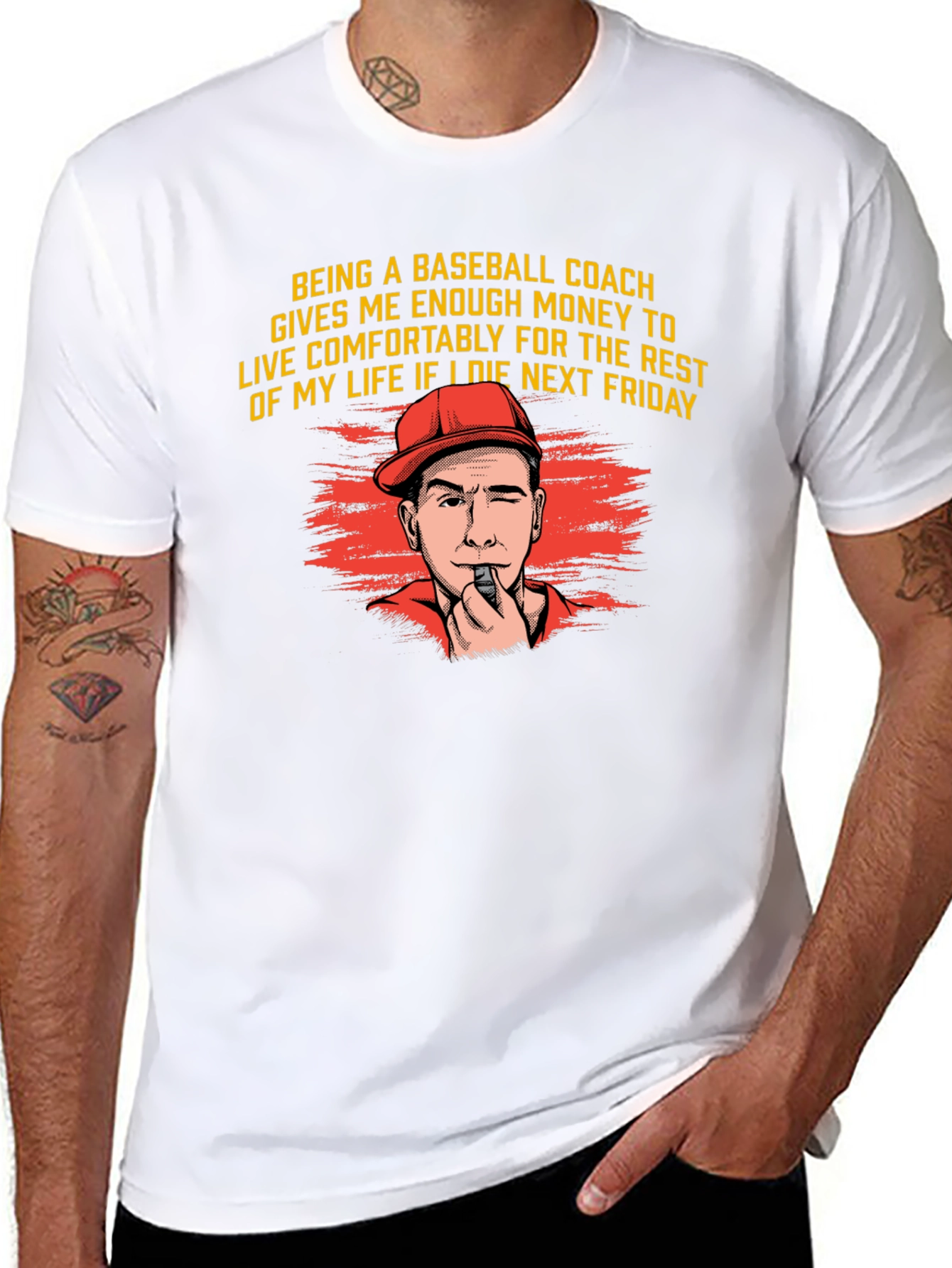 Black Baseball Coach Money T-Shirt view 8