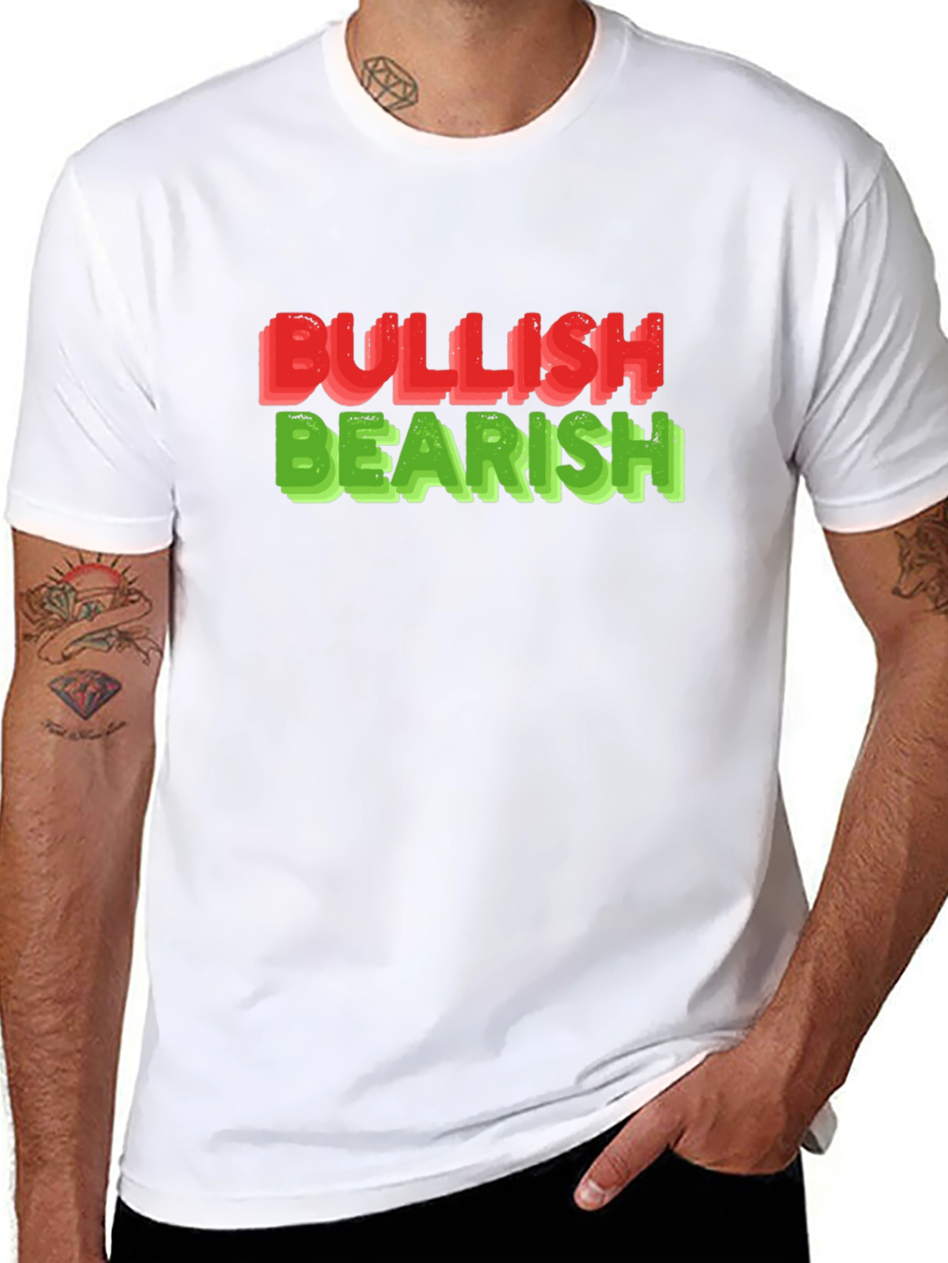 Black Bullish Bearish Graphic Tee - Black Short Sleeve Shirt view 8