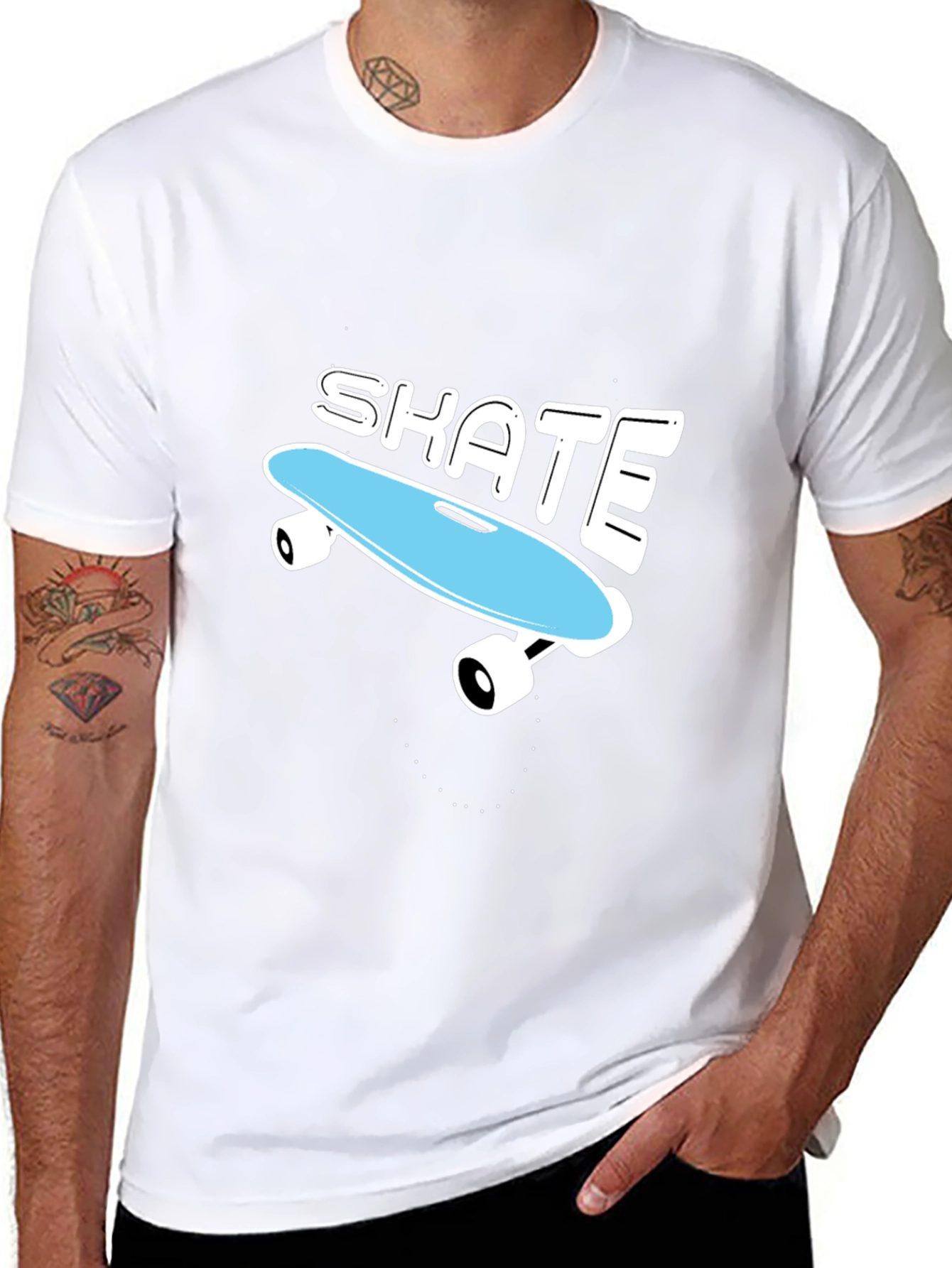 Black Skate T-Shirt - Cool Skateboard Graphic Tee view 8