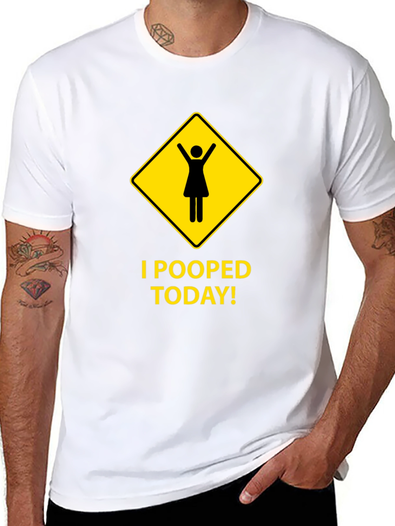 Black I Pooped Today! Novelty Graphic T-Shirt view 8