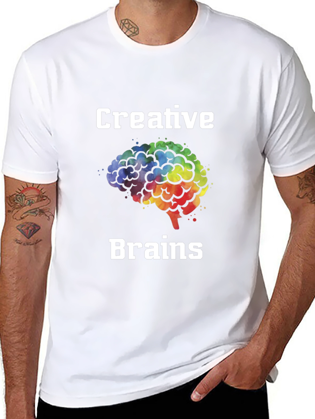 Black Creative Brains T-Shirt - Artistic Mind Apparel view 8