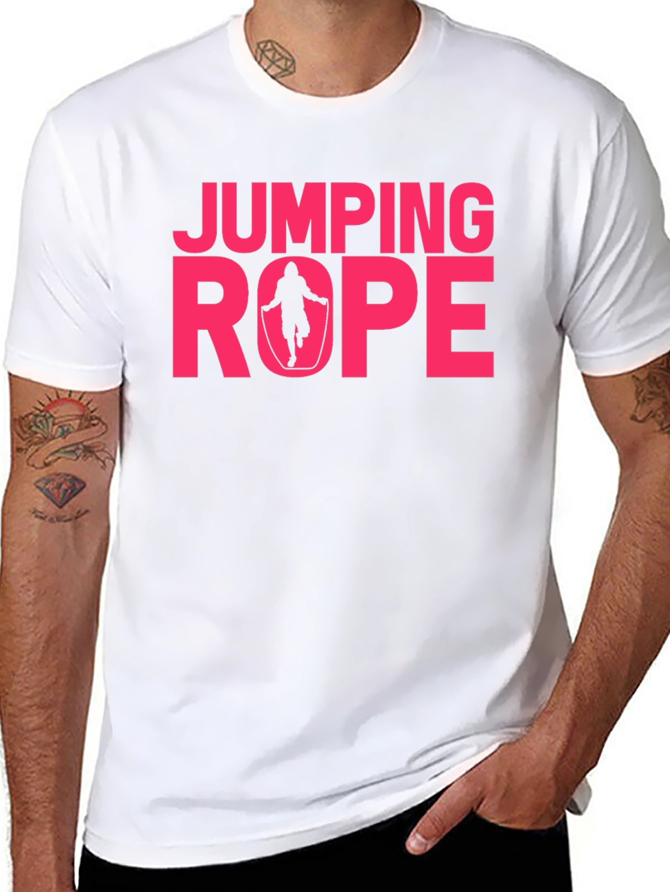 Black Jumping Rope Graphic T-Shirt - Fitness Apparel view 8