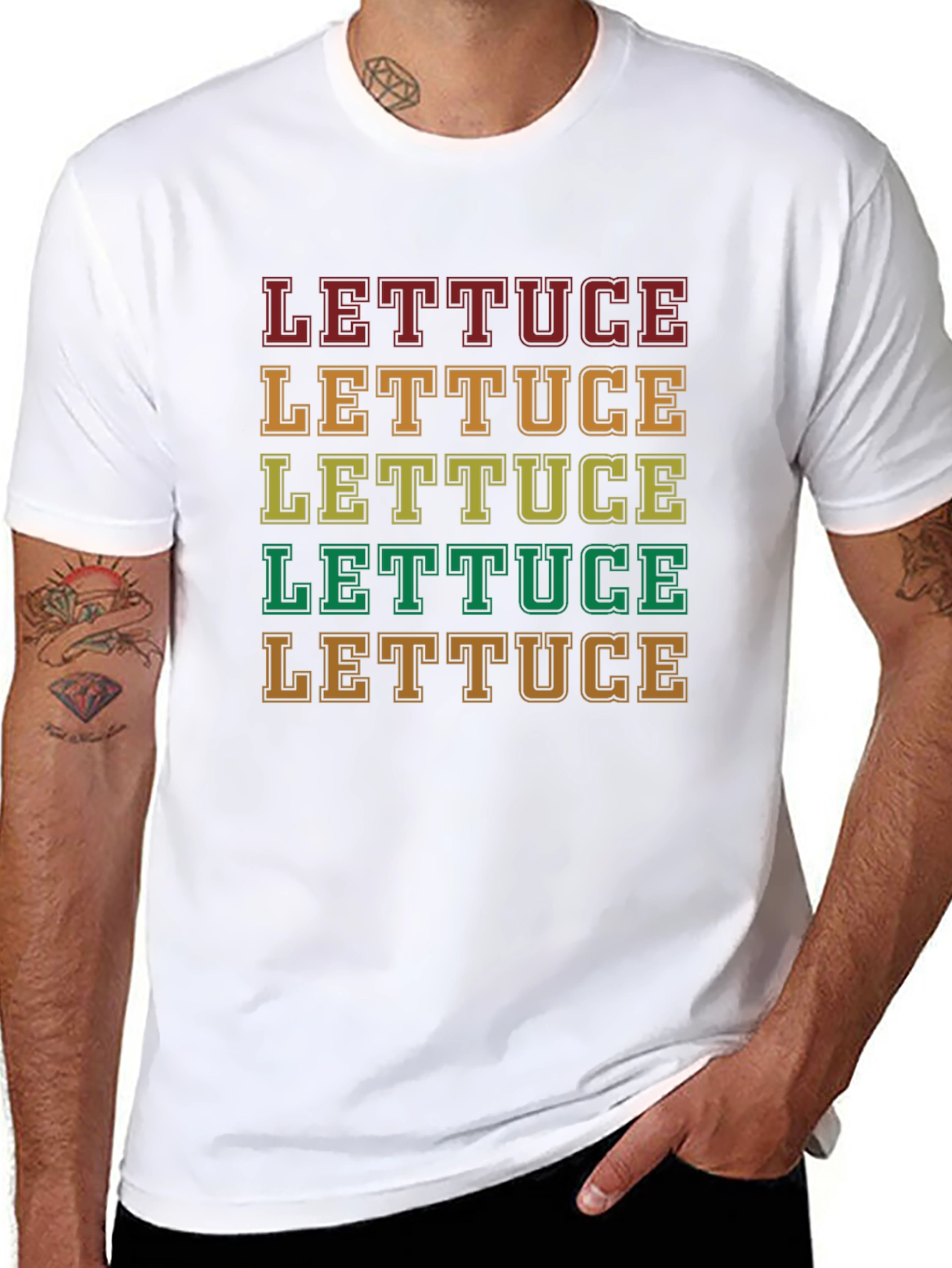 Lettuce Retro T-Shirt - Bold Graphic Tee - 8