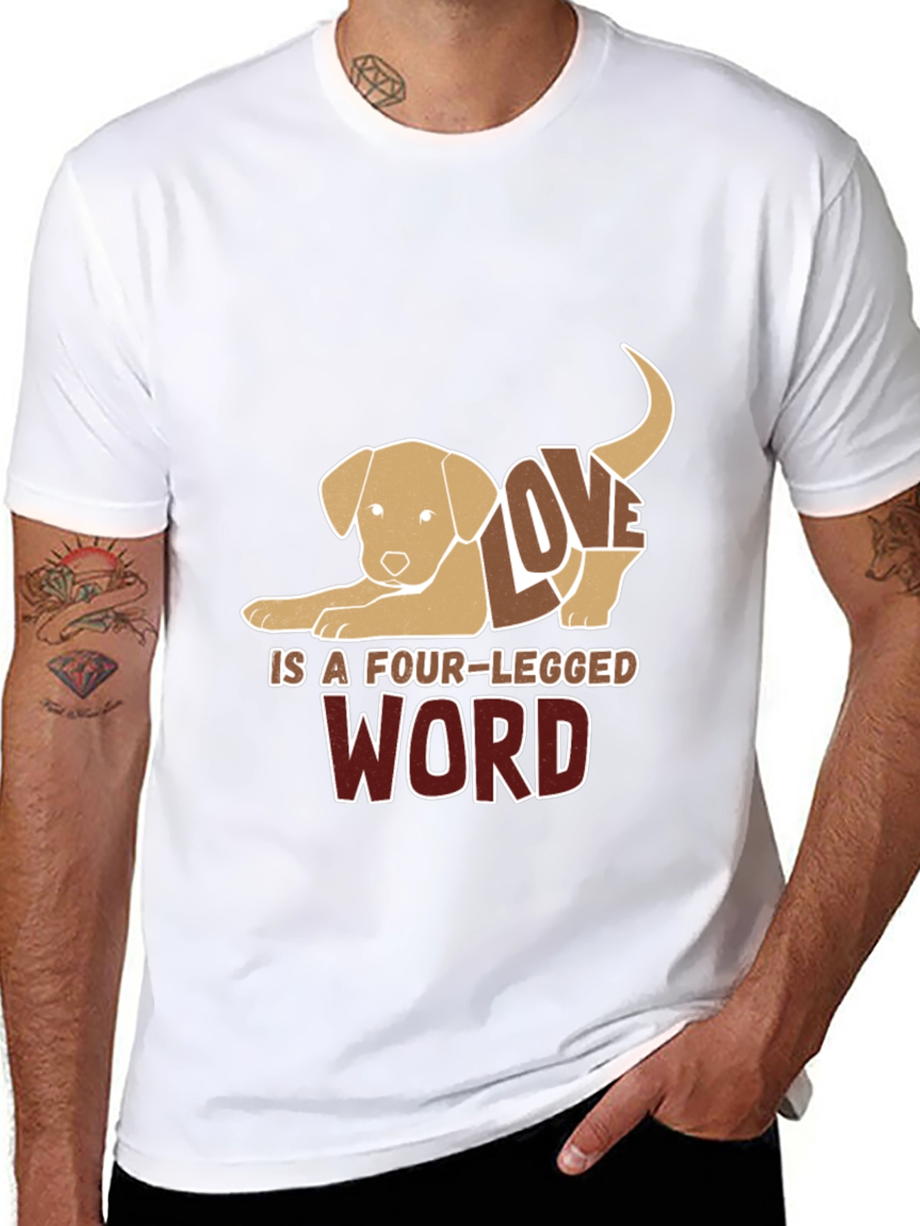 Black Dog Lover Tee: Four-Legged Word Design view 8