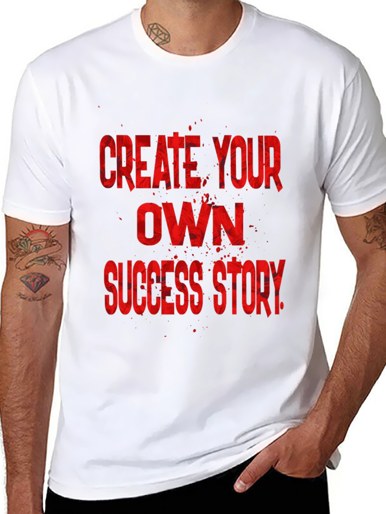 Black Create Your Own Success Story Black T-Shirt view 8
