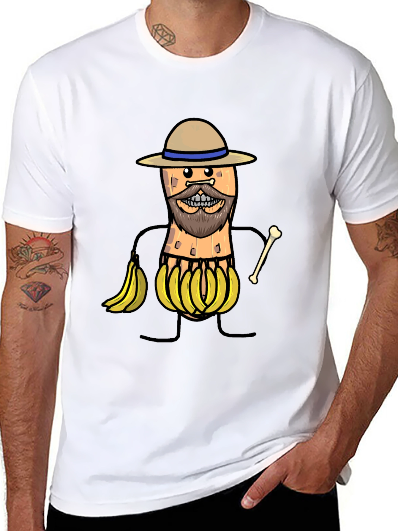 Black Funny Banana Man Graphic T-Shirt view 8