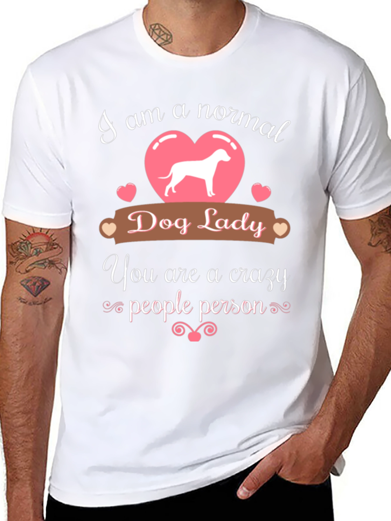 Black Normal Dog Lady - Crazy People Person T-Shirt view 8