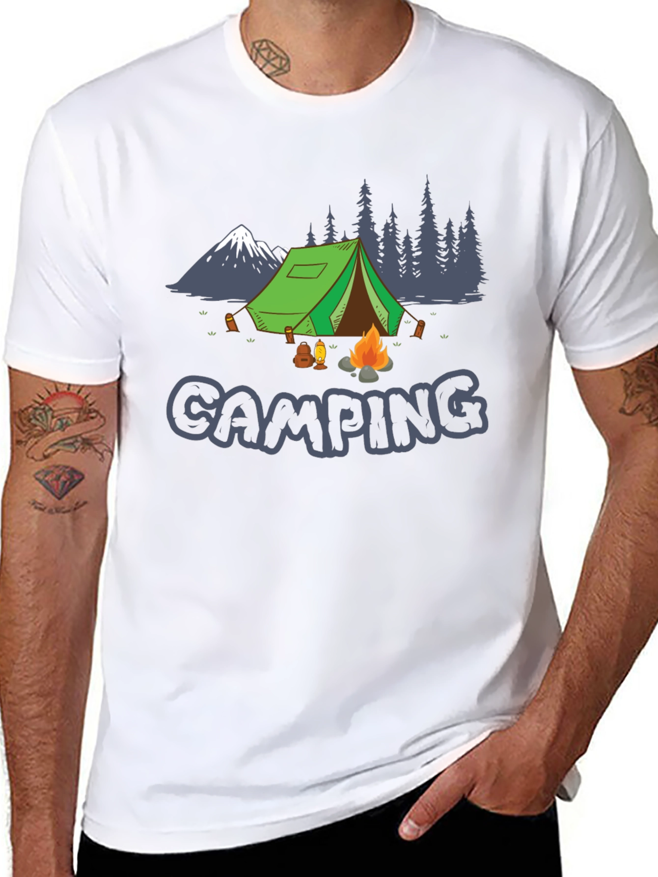 Black Camping Graphic Tee - Adventure Awaits view 8