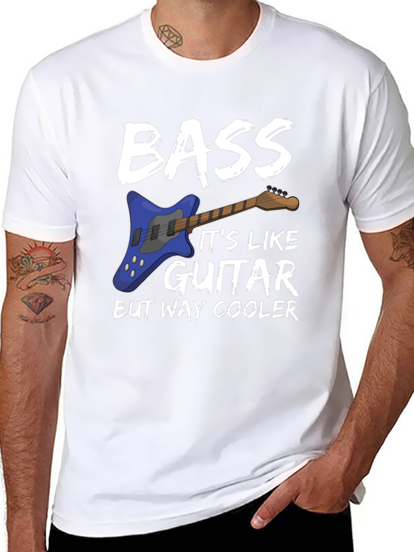 Black Bass Guitar Cool T-Shirt view 8