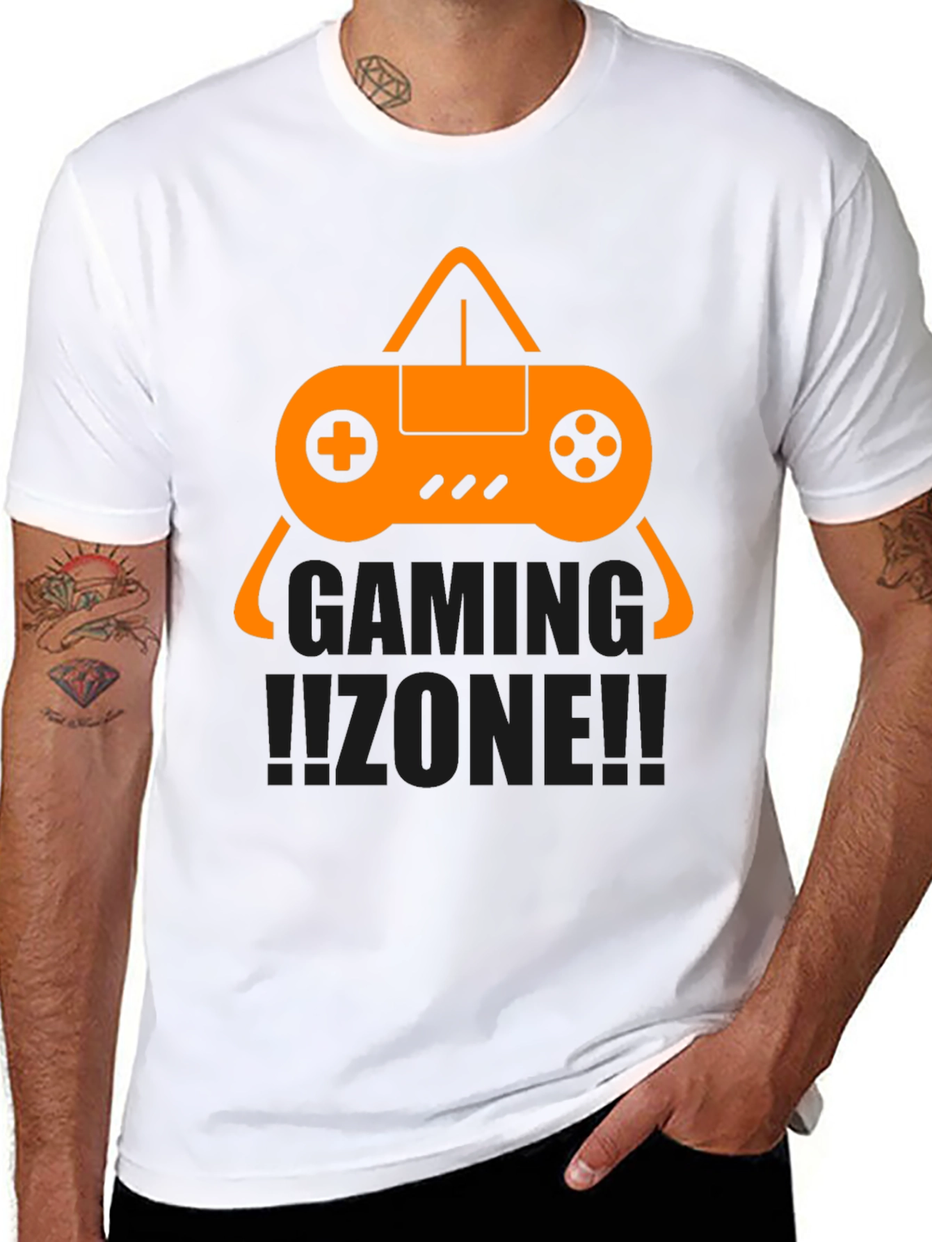 Black Gaming Zone Graphic Tee - Black view 8