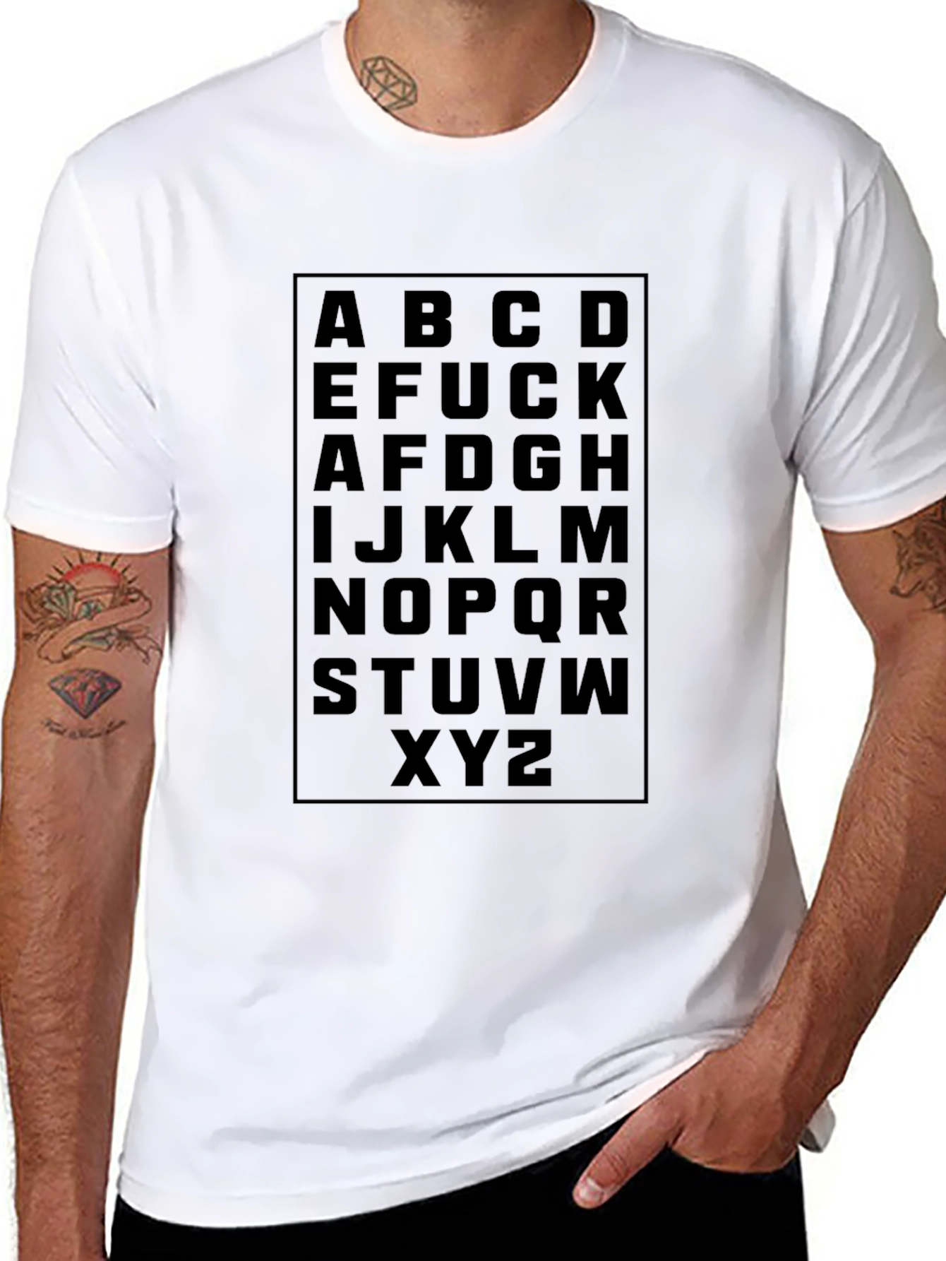 Black Alphabet Novelty Graphic T-Shirt view 8