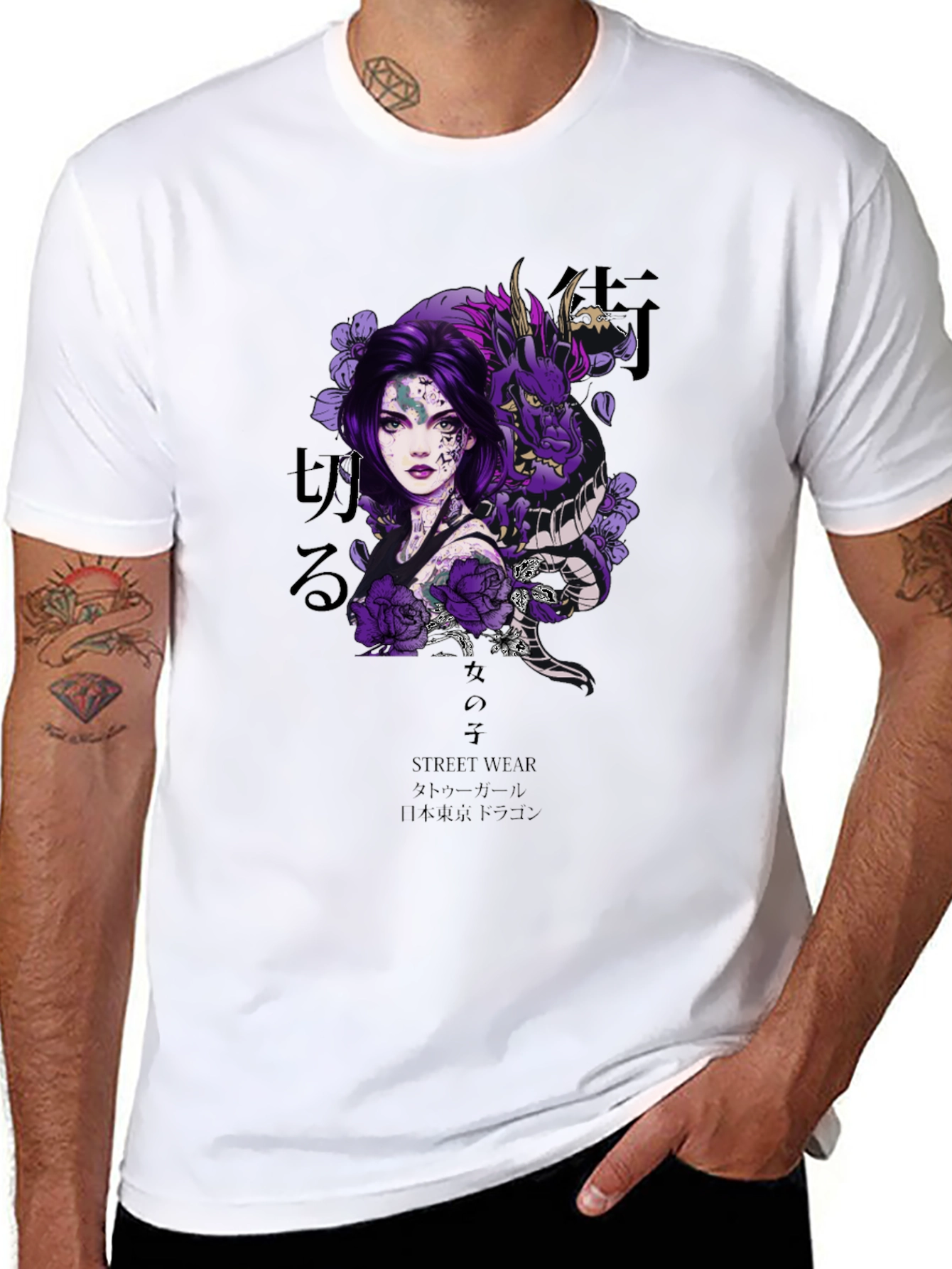 Black Dragon Girl Graphic Tee view 8