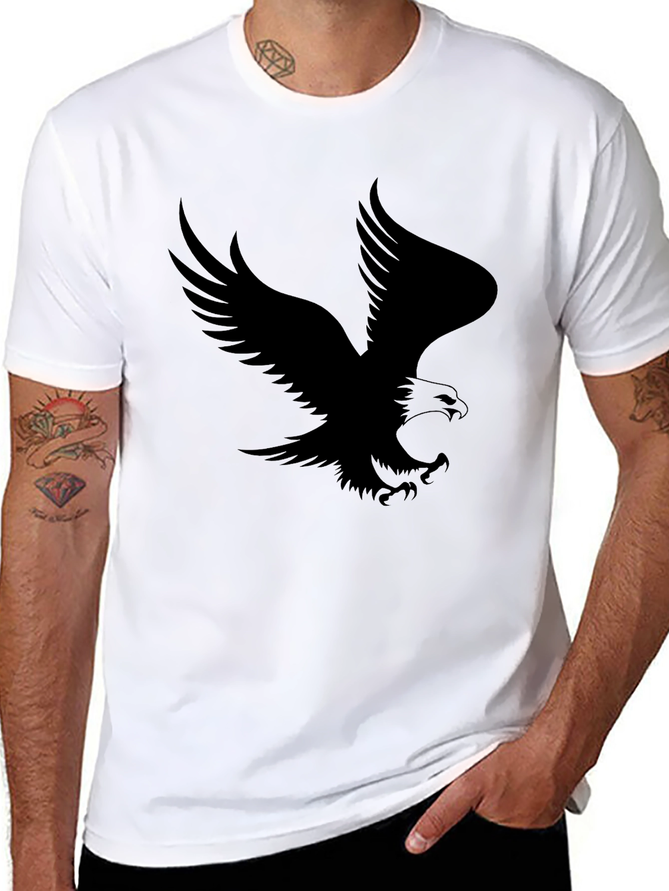 Black Black Eagle Graphic T-Shirt view 8