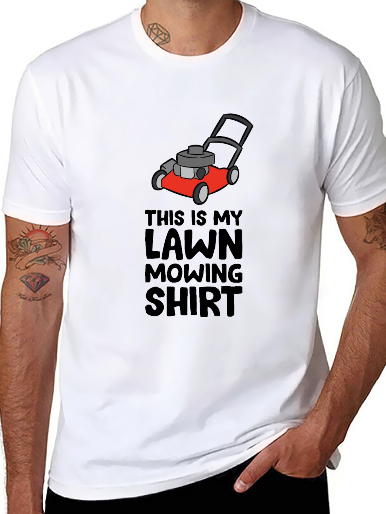 Black Lawn Mowing Shirt - Funny Mower Graphic Tee view 8