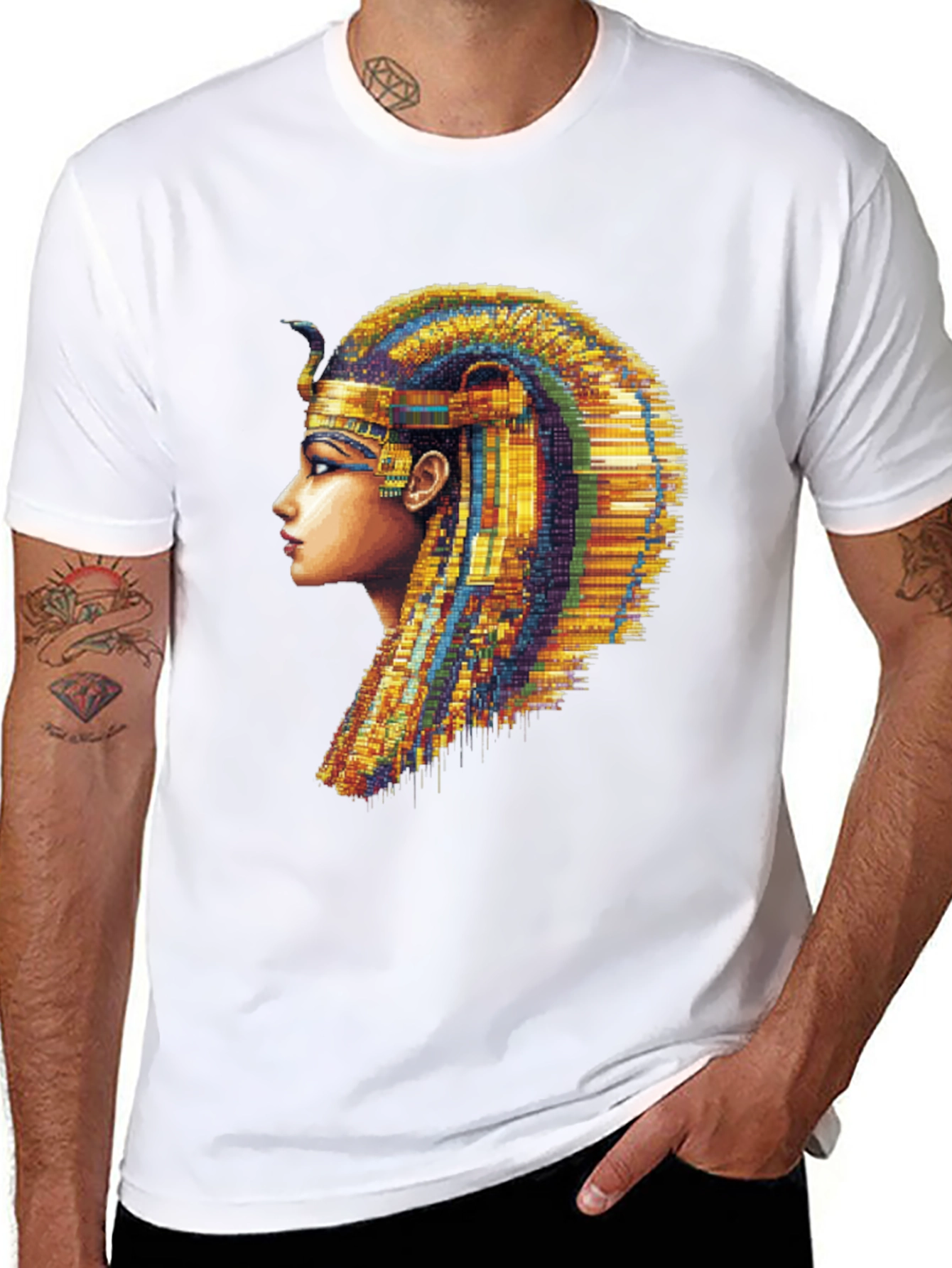 Black Egyptian Queen Graphic Tee - Men's Black T-Shirt view 8