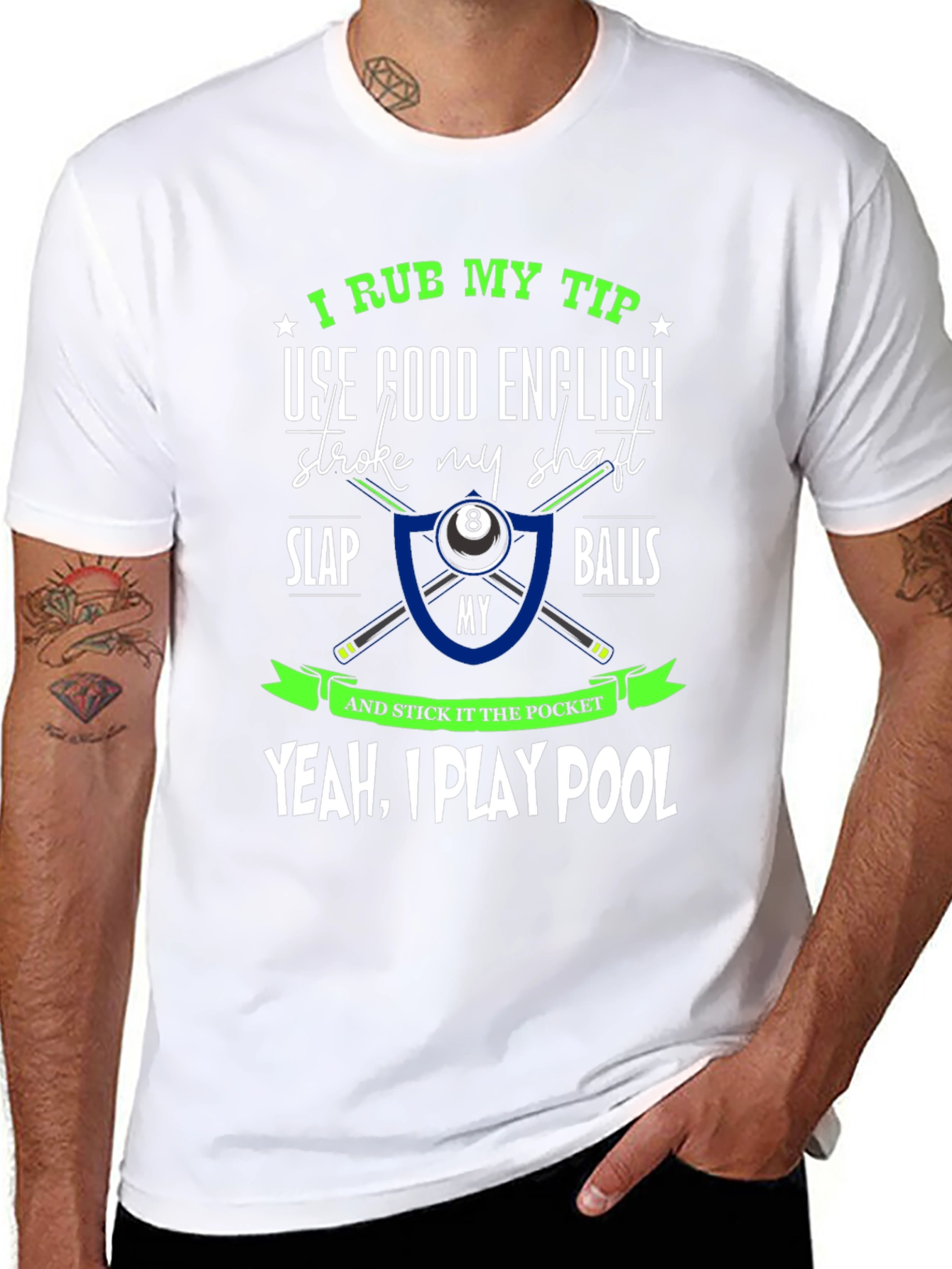 Black Funny Pool Player T-Shirt view 8