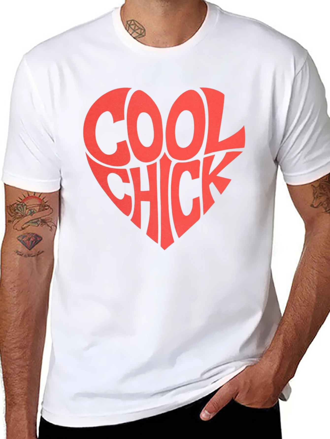 Black Cool Chick Heart Graphic Tee - Trendy Casual Style view 8