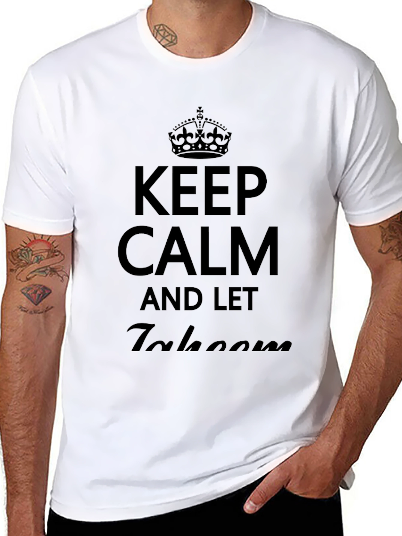 Black Keep Calm & Let Jakoom T-Shirt - Men's Black Tee view 8