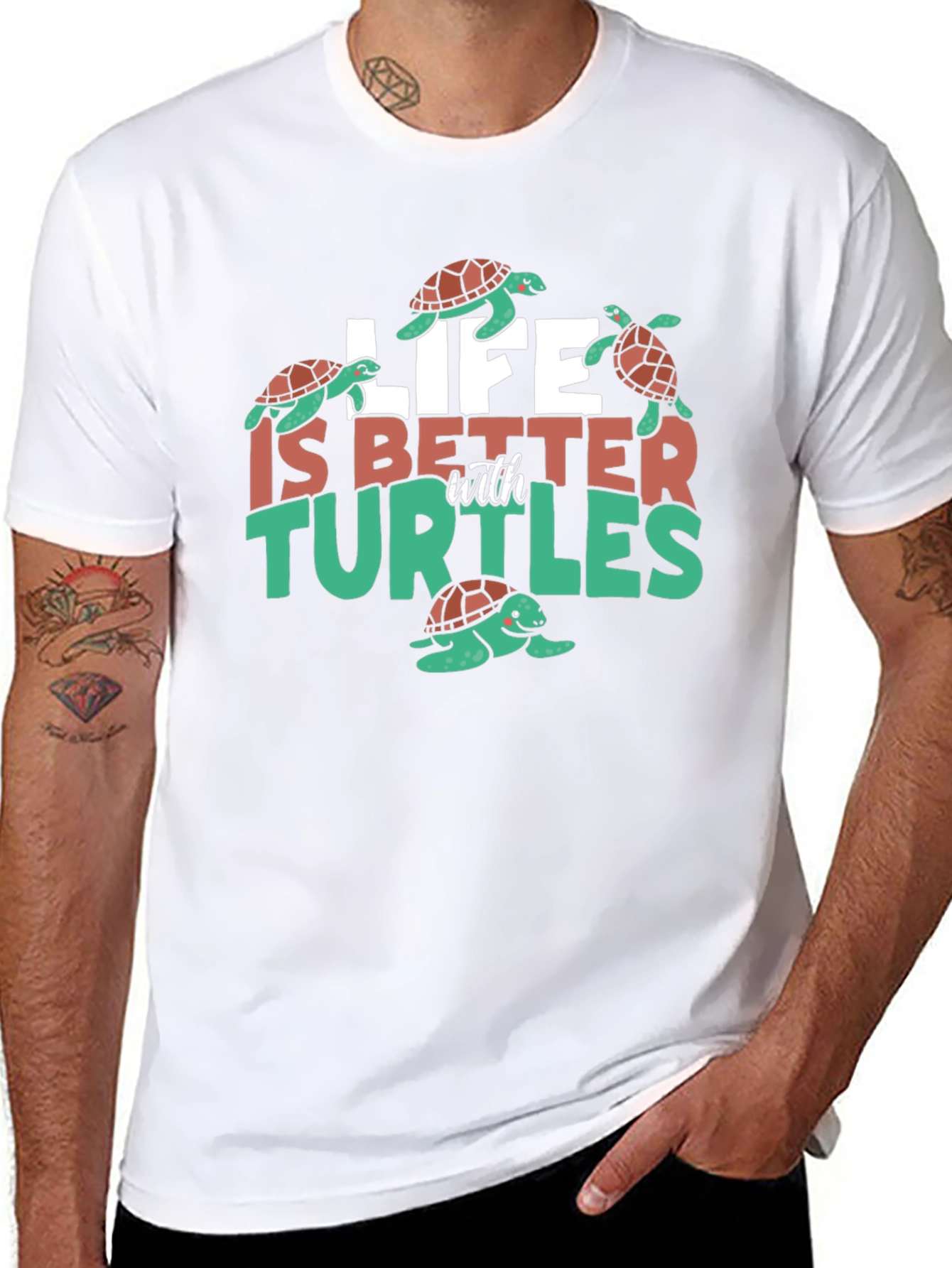 Black Life is Better with Turtles Graphic Tee view 8