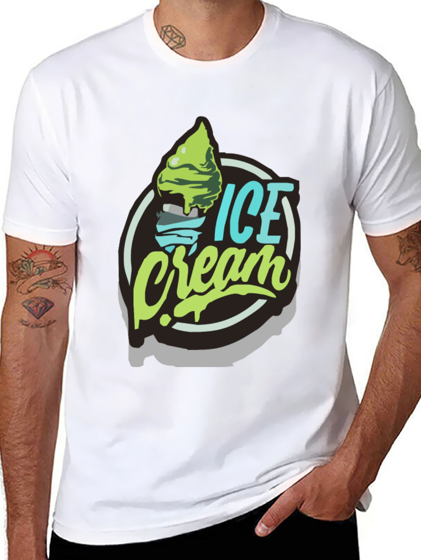 Black Ice Cream Graphic T-Shirt - Black view 8