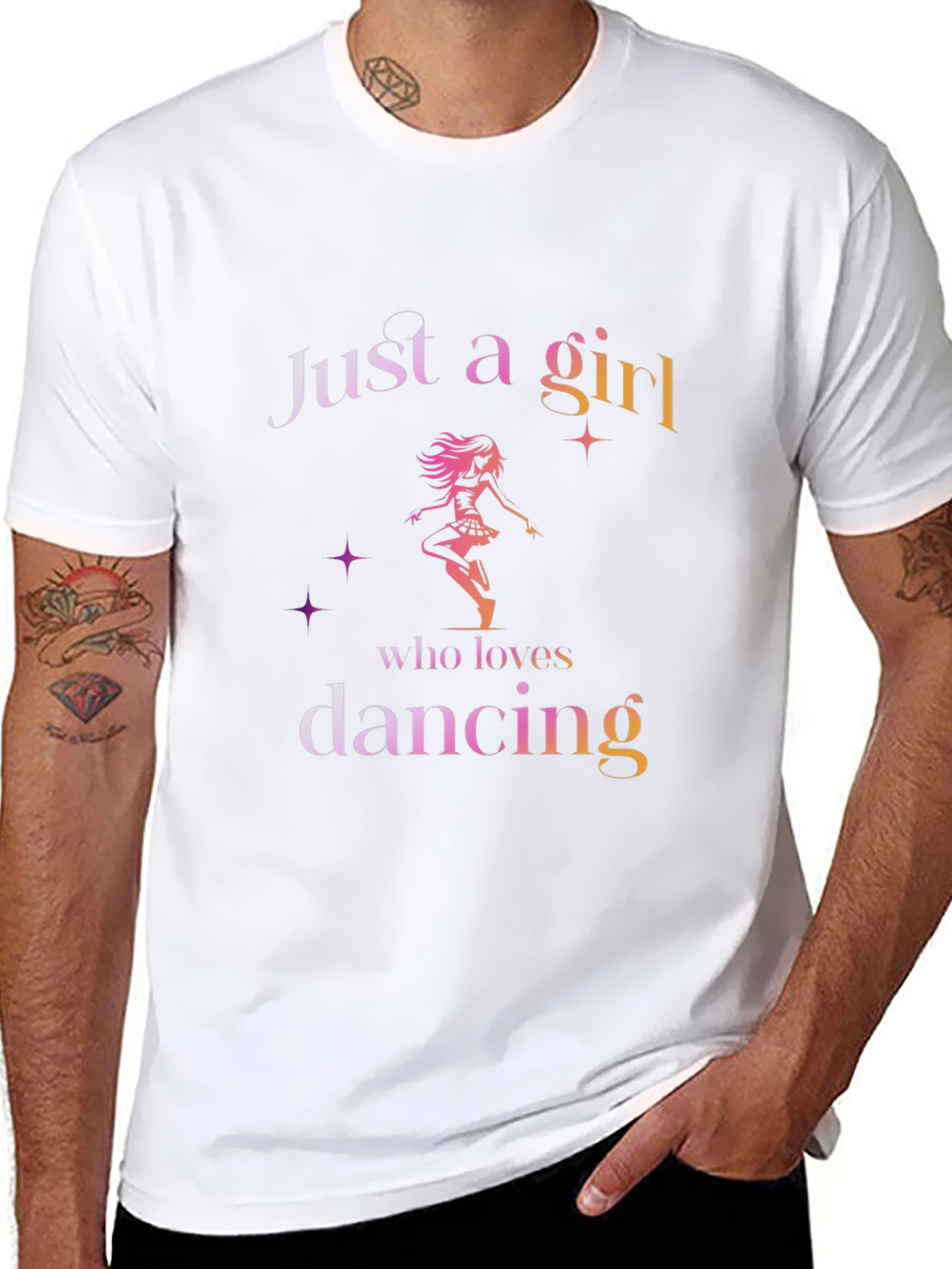 Black Just A Girl Who Loves Dancing T-Shirt view 8