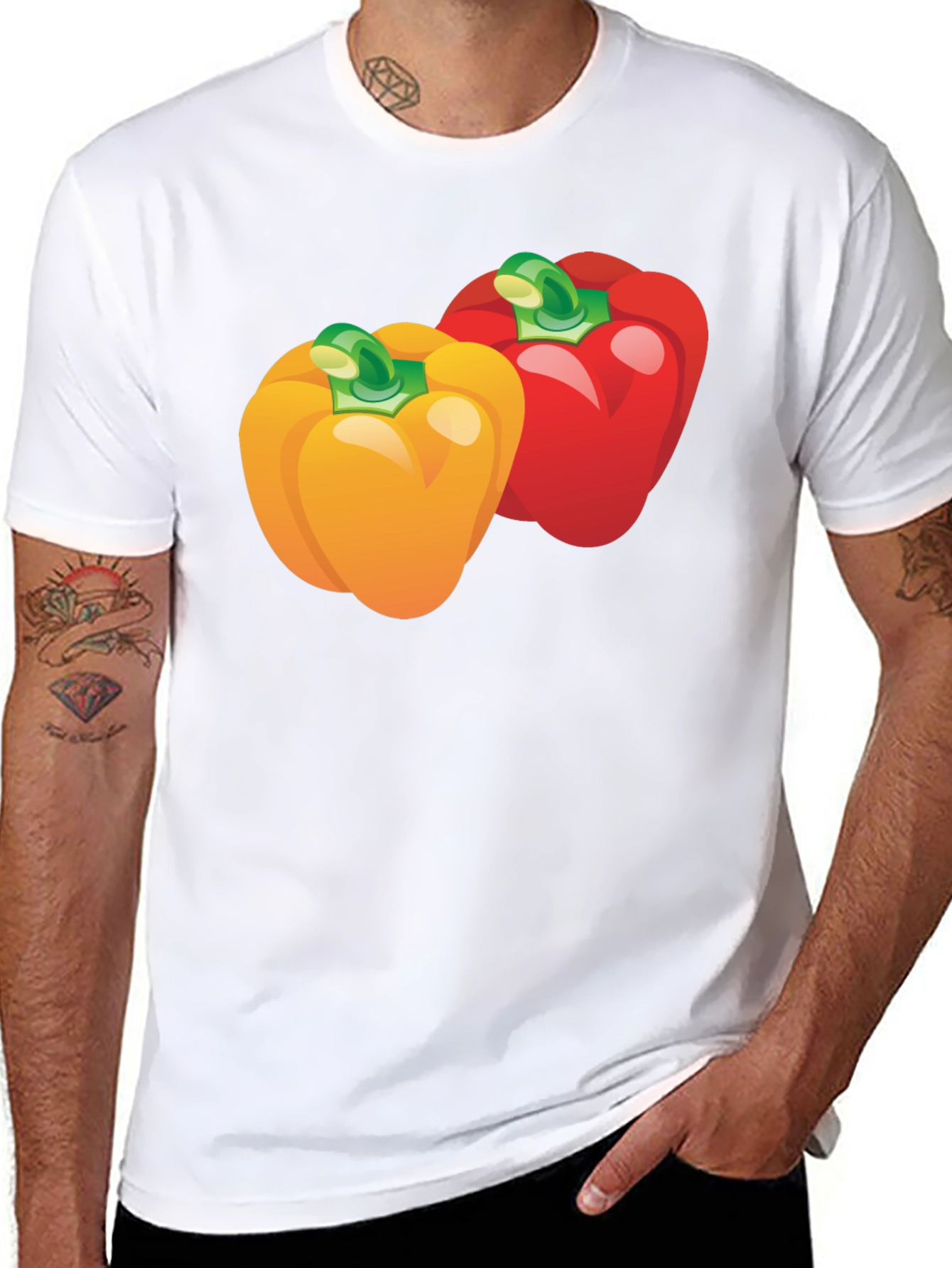 Peppers Graphic Tee - Fun Vegetable T-Shirt - 8