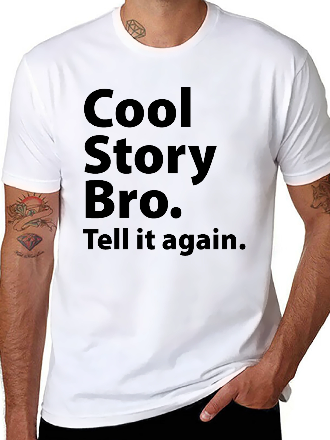 Black Cool Story Bro T-Shirt - Sarcastic Funny Tee view 8