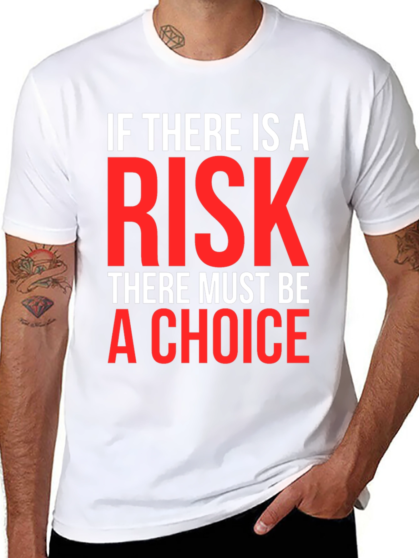Black Risk and Choice Graphic T-Shirt - Black view 8
