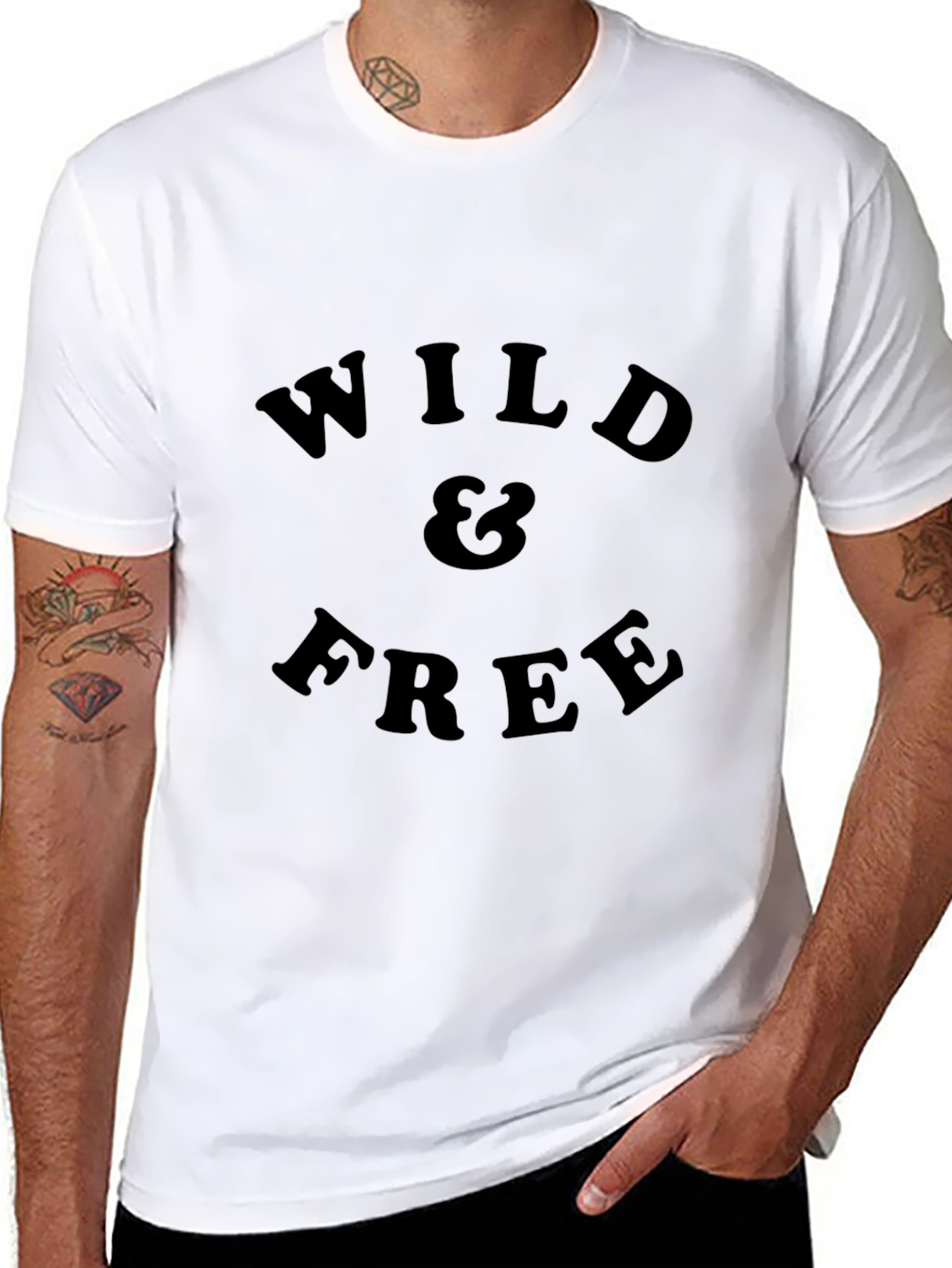 Wild & Free Graphic Tee - Black Cotton T-Shirt - 8