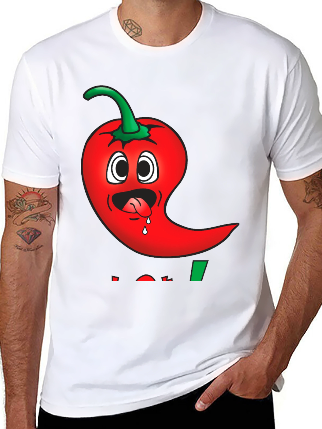 Black Spicy Pepper Cartoon Graphic Tee - Black view 8