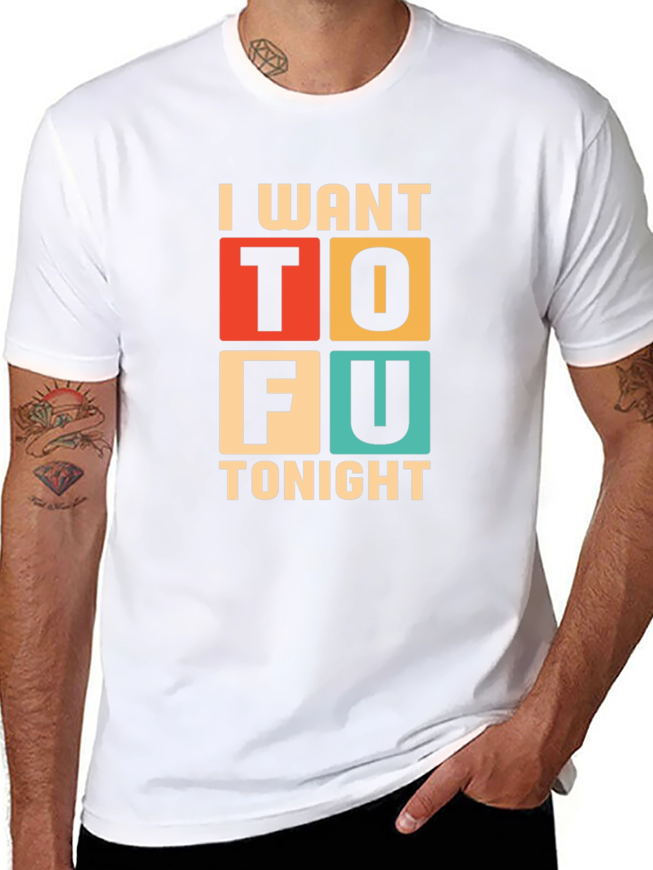 Black I Want Tofu Tonight Graphic Tee - Trendy Vegan Style view 8