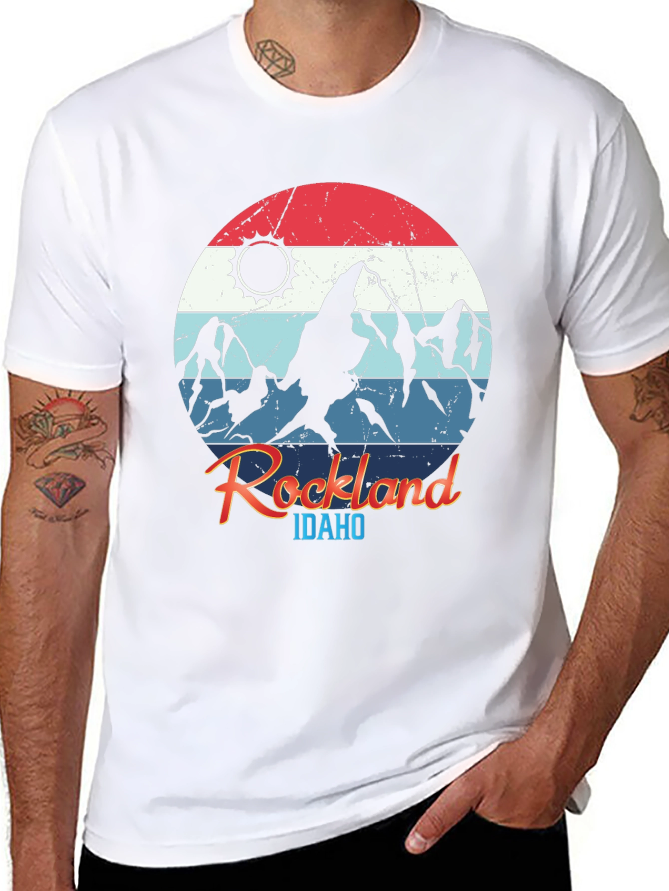 Black Rockland Idaho Mountain T-Shirt view 8