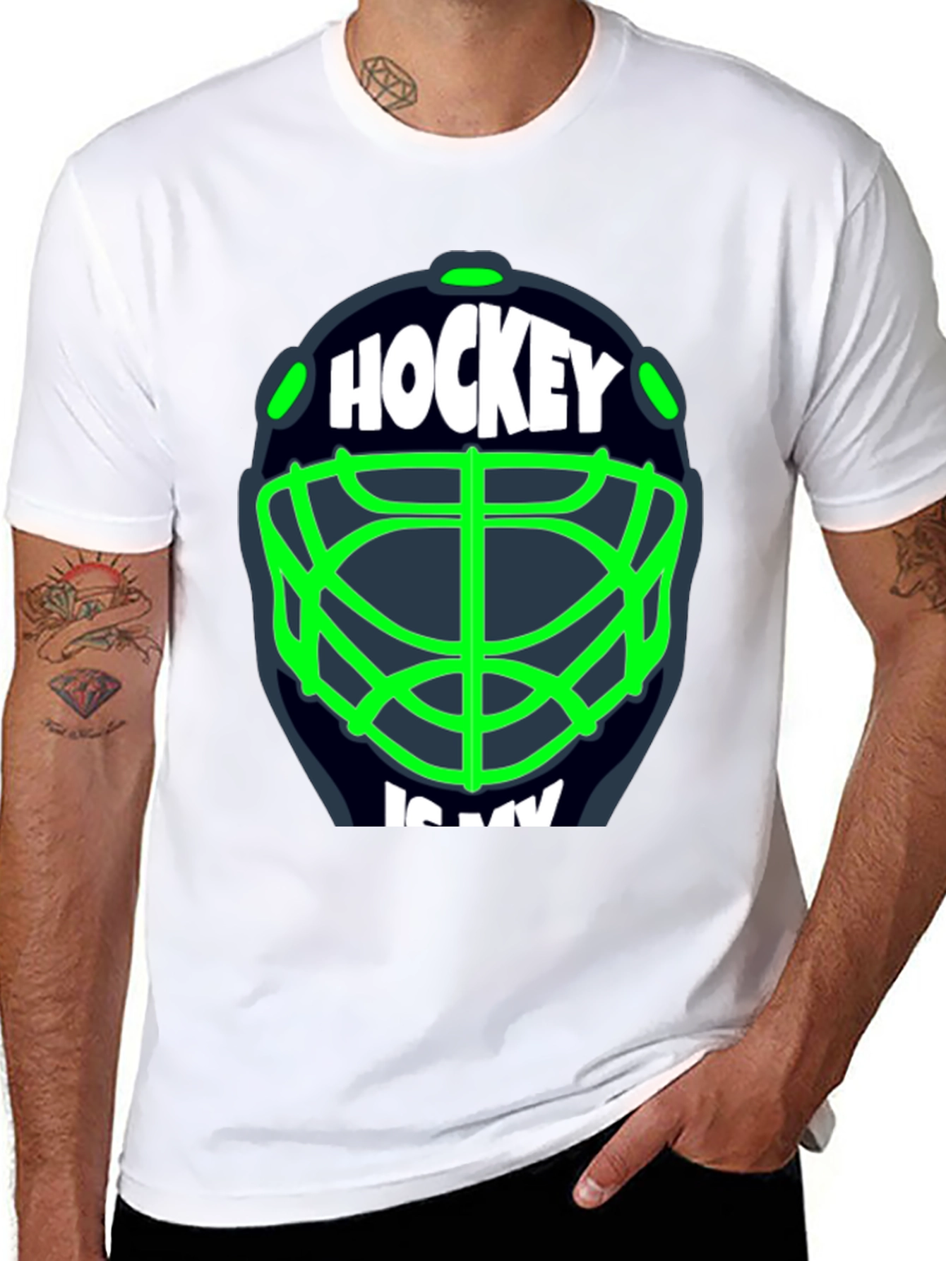 Black Hockey Is My... T-Shirt - Black view 8
