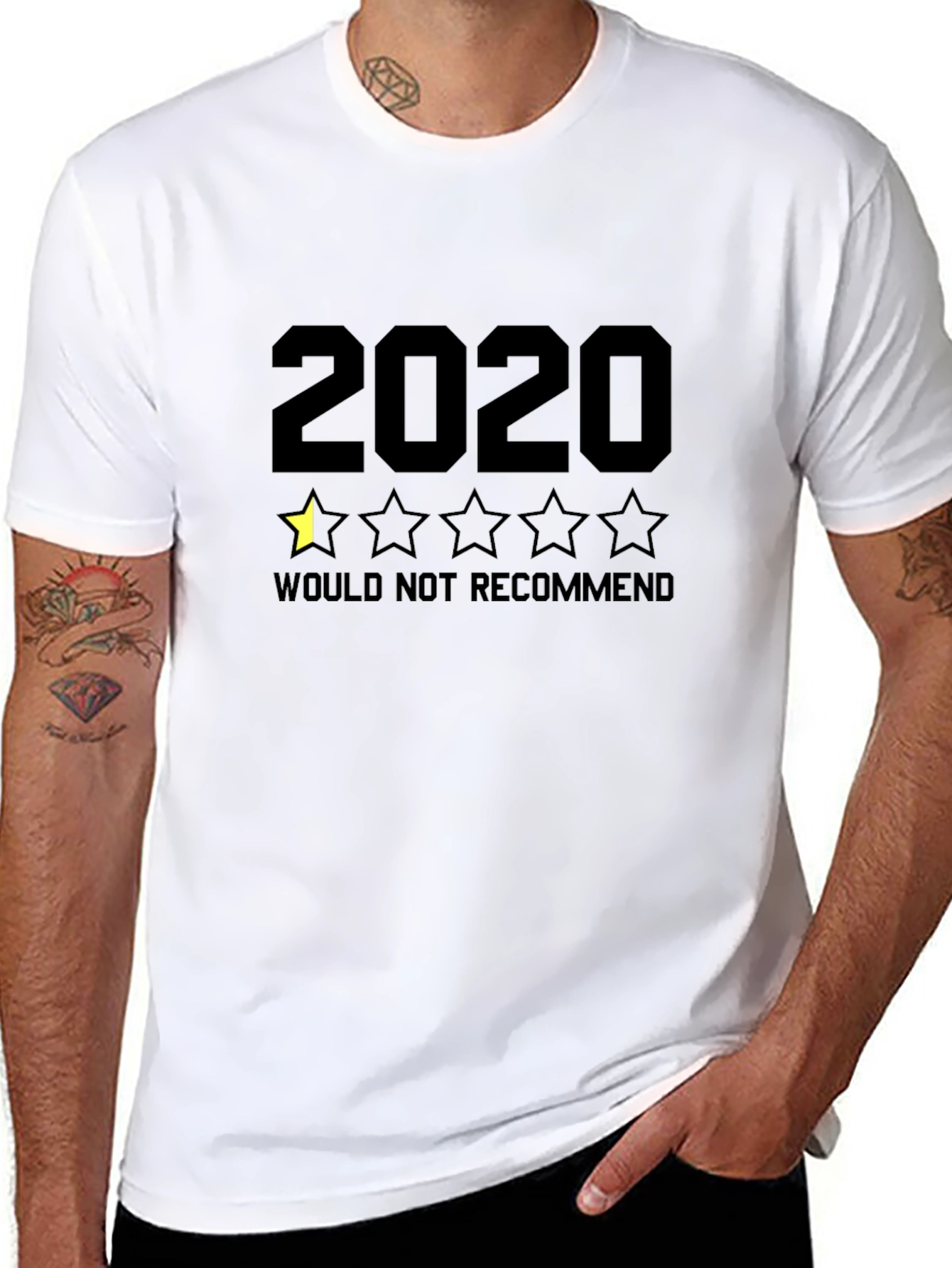 Black 2020 One Star Review T-Shirt - Funny Graphic Tee view 8