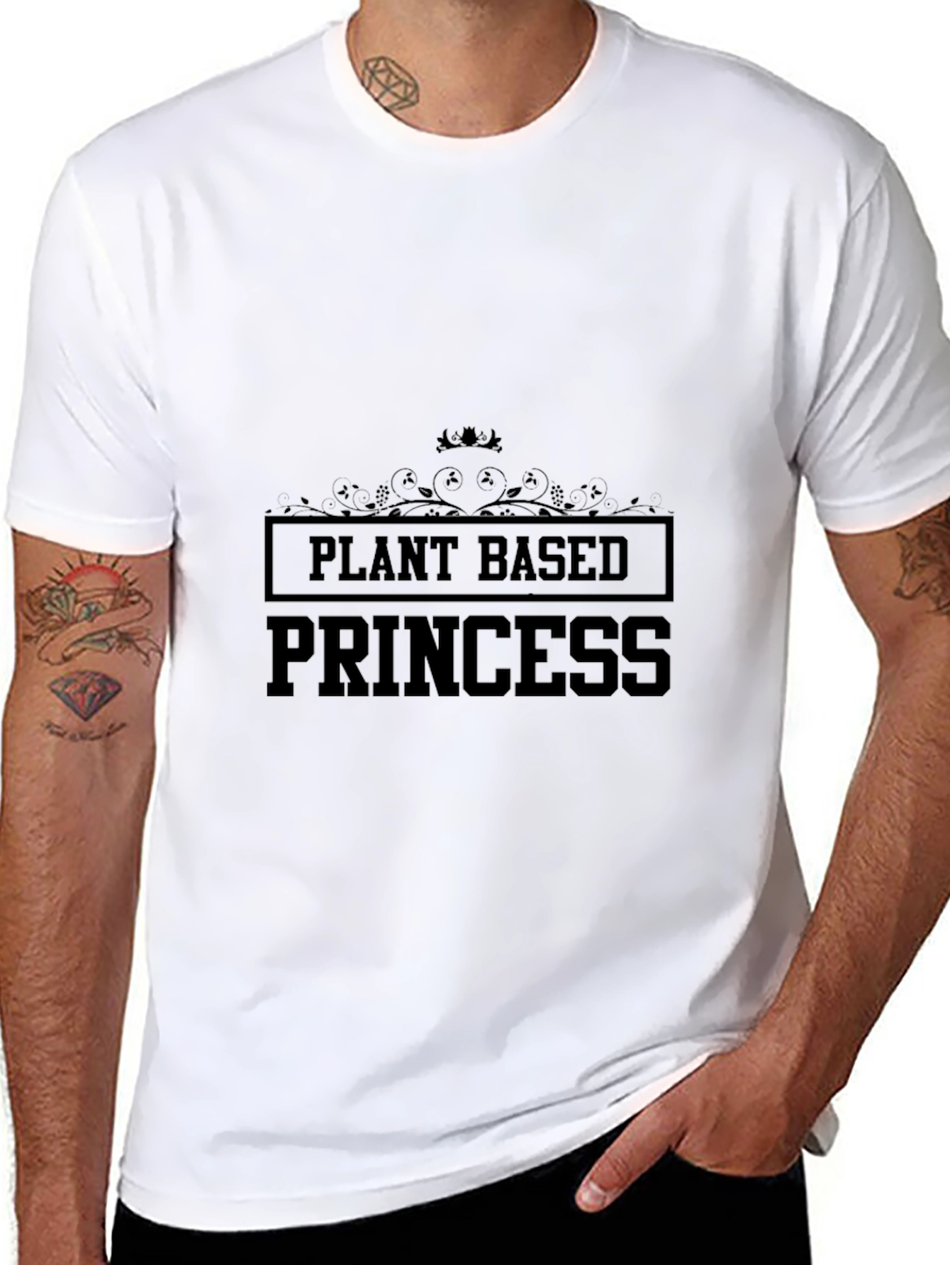 Black Plant Based Princess Graphic Tee - Black view 8