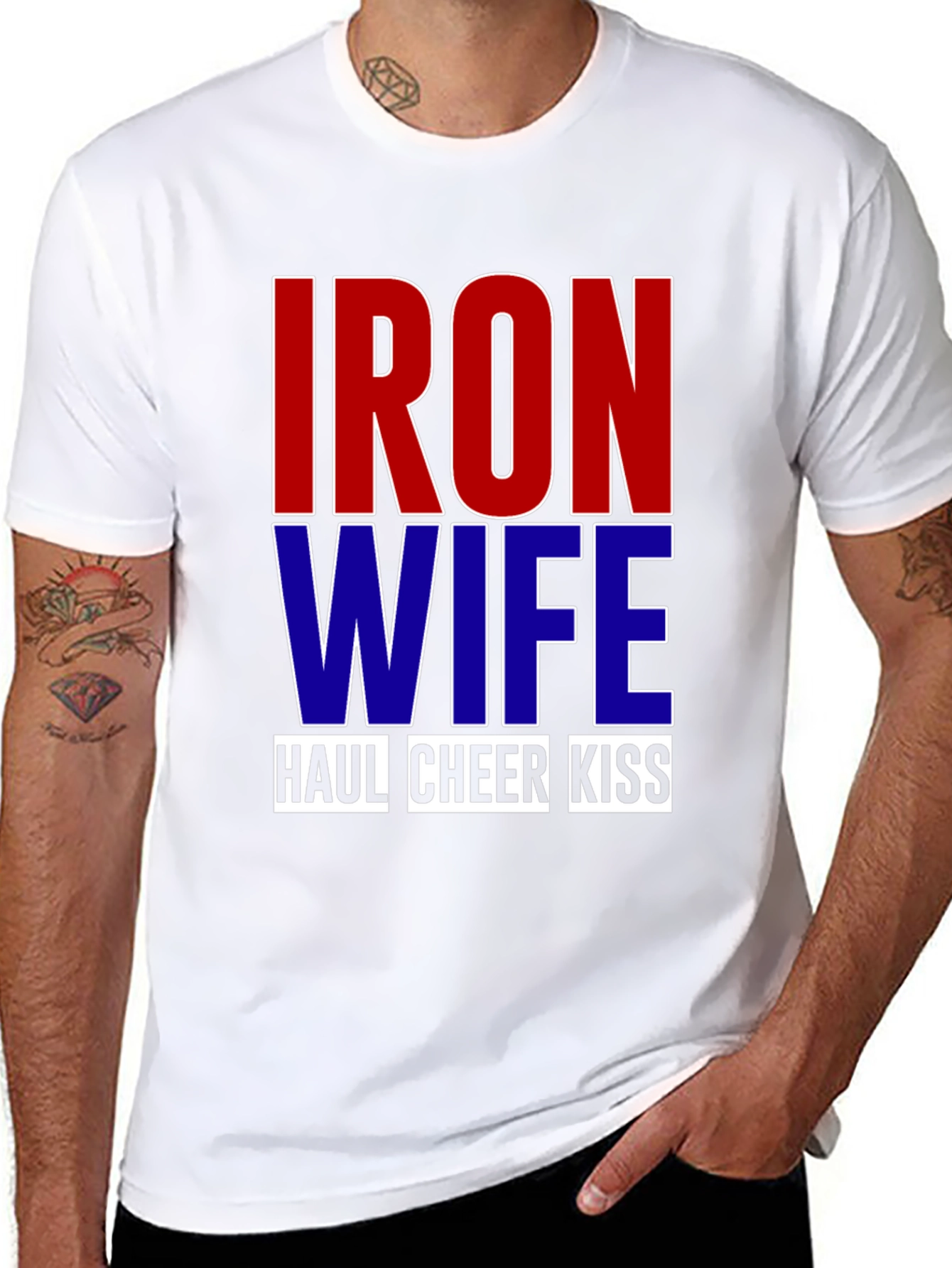 Black Iron Wife Haul Cheer Kiss T-Shirt view 8